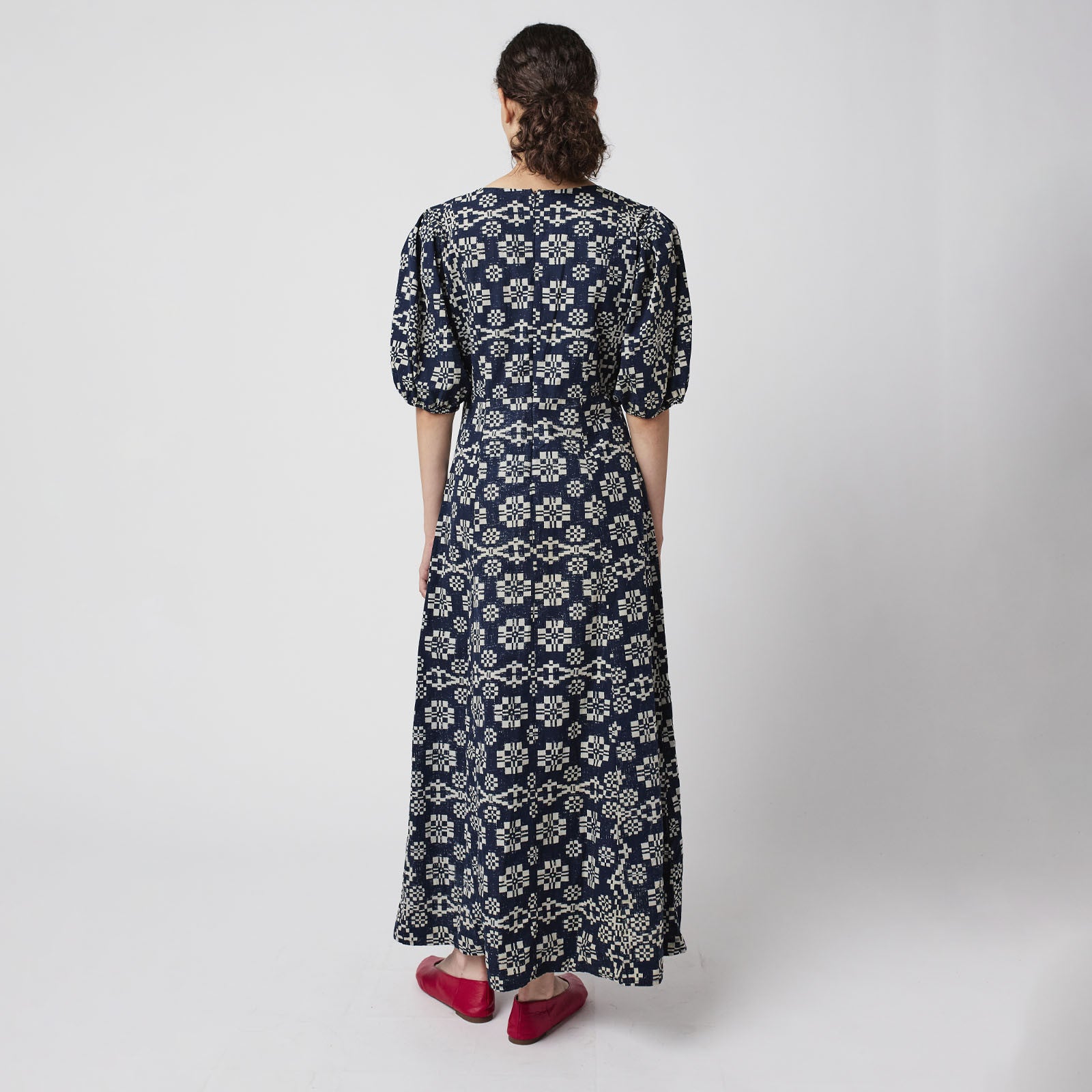 Robe adulte Kaléidoscope Evase Bleu marine