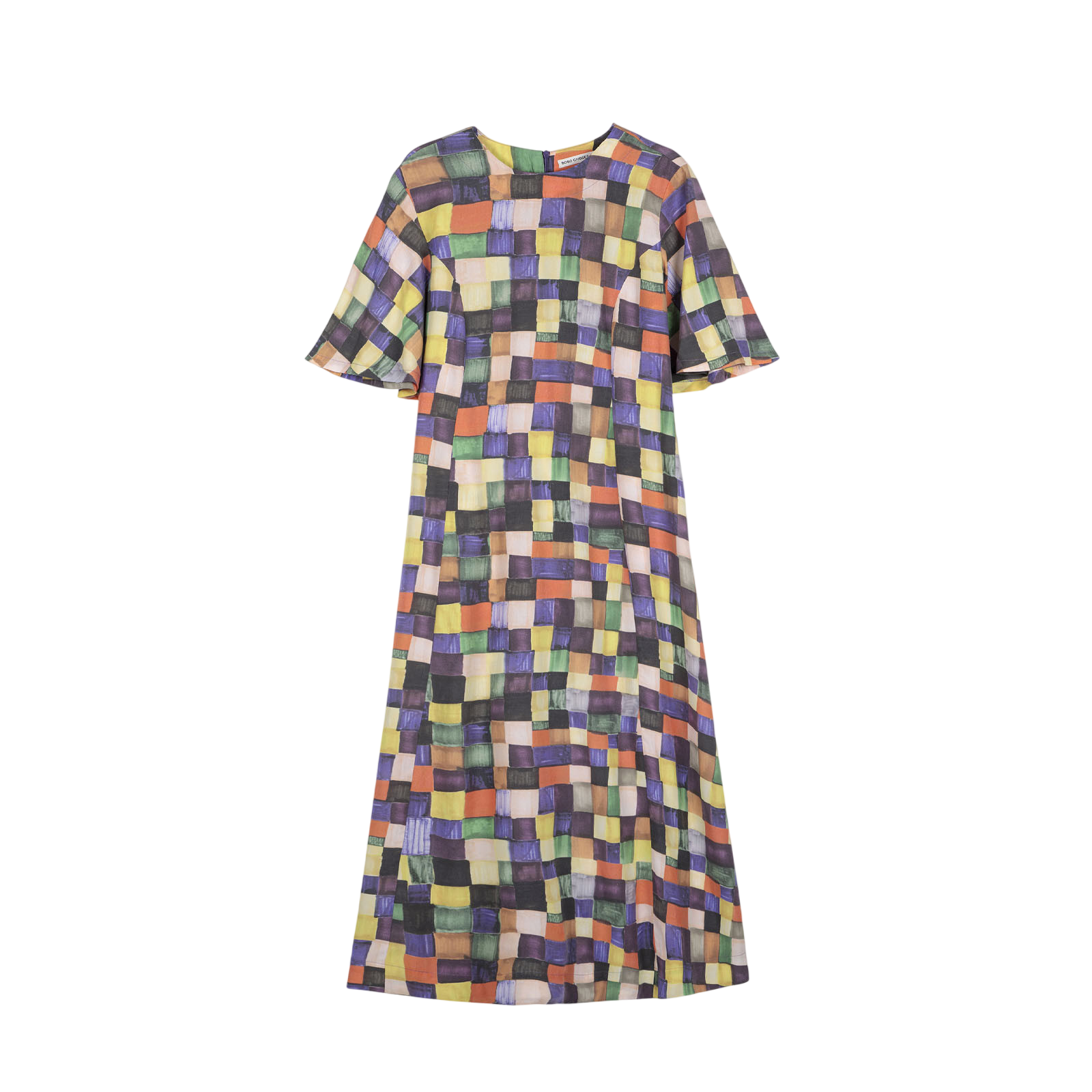 Robe adulte Modal Arc-en-ciel Plaid Multicolore