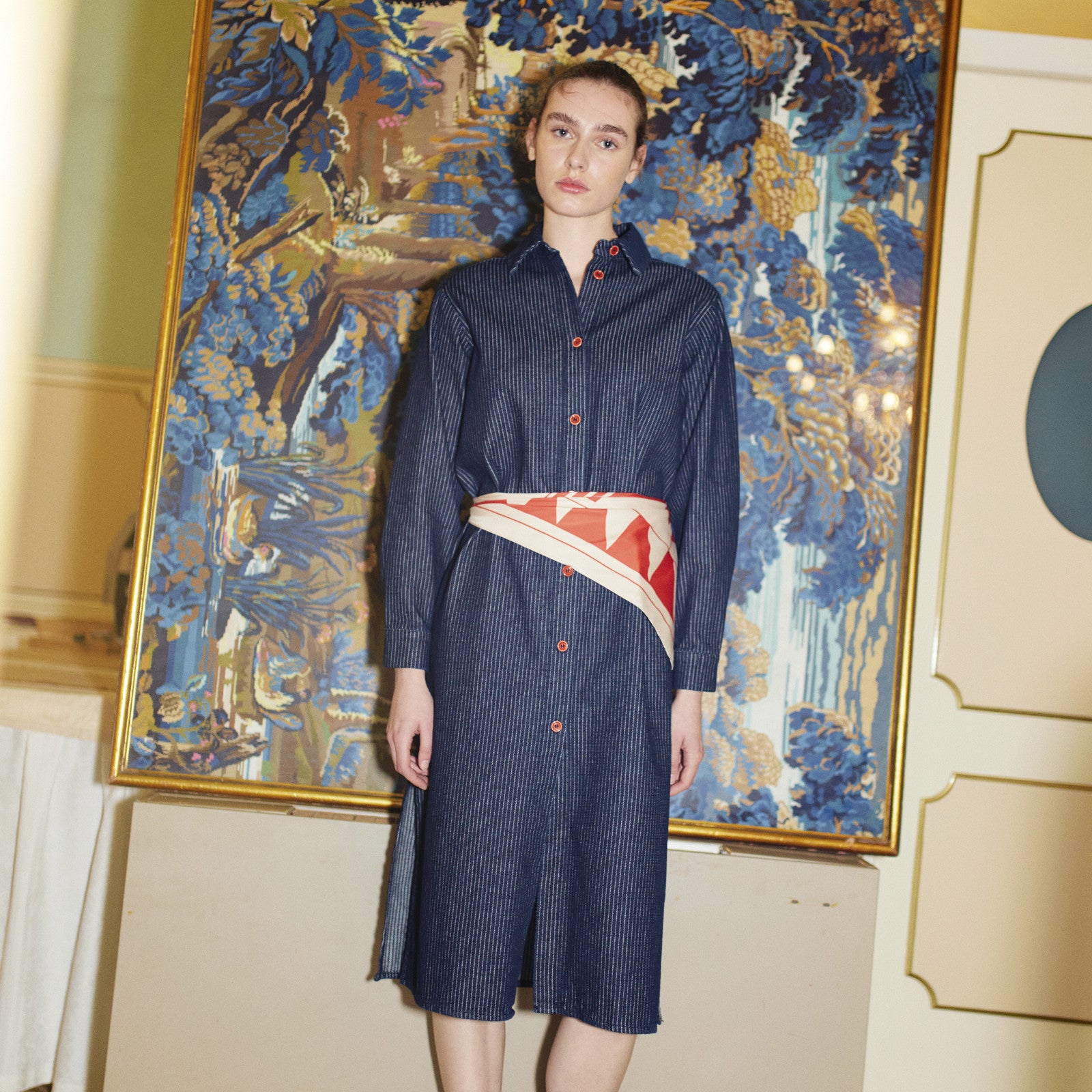 Adult Kleid Denim Stripe