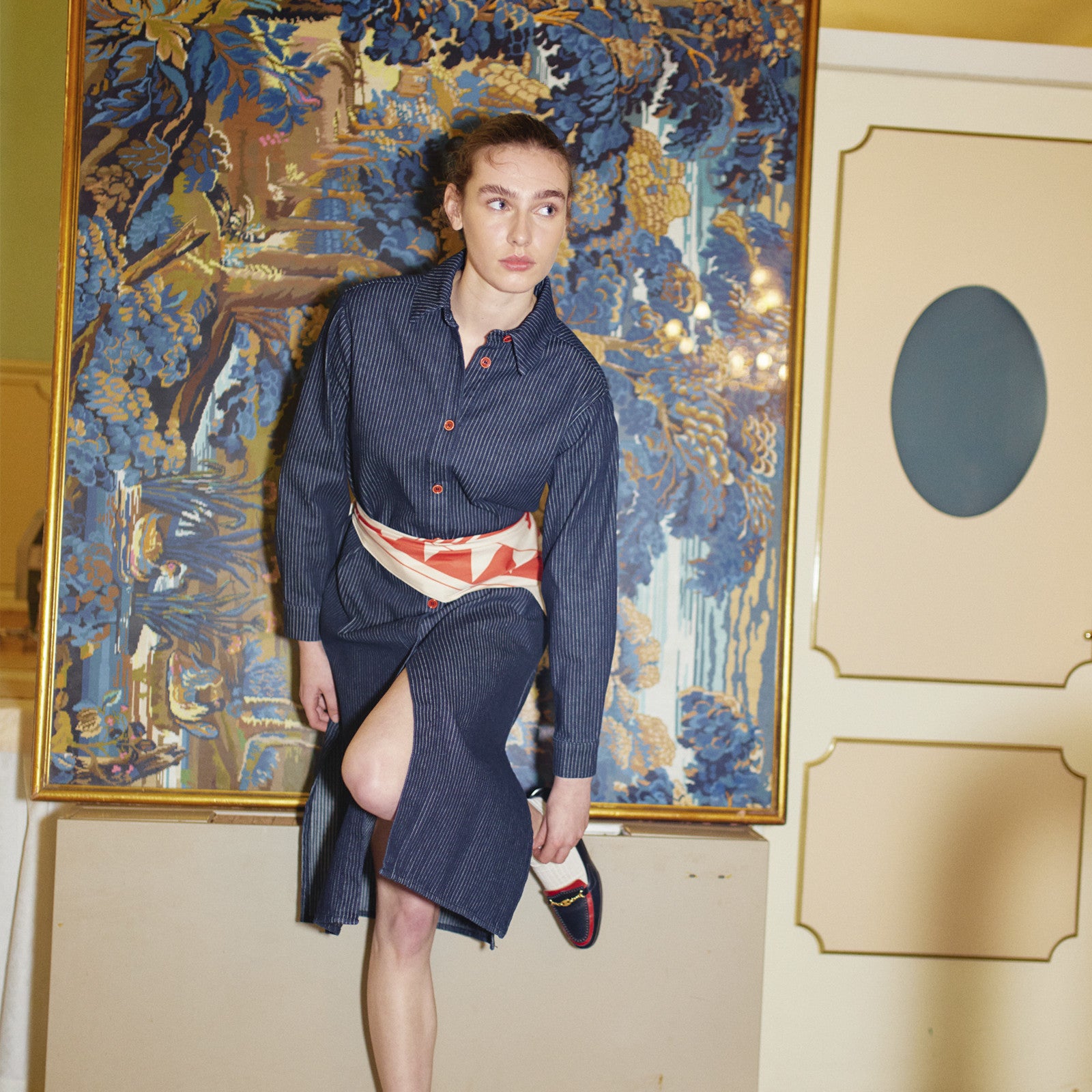 Adult Kleid Denim Stripe