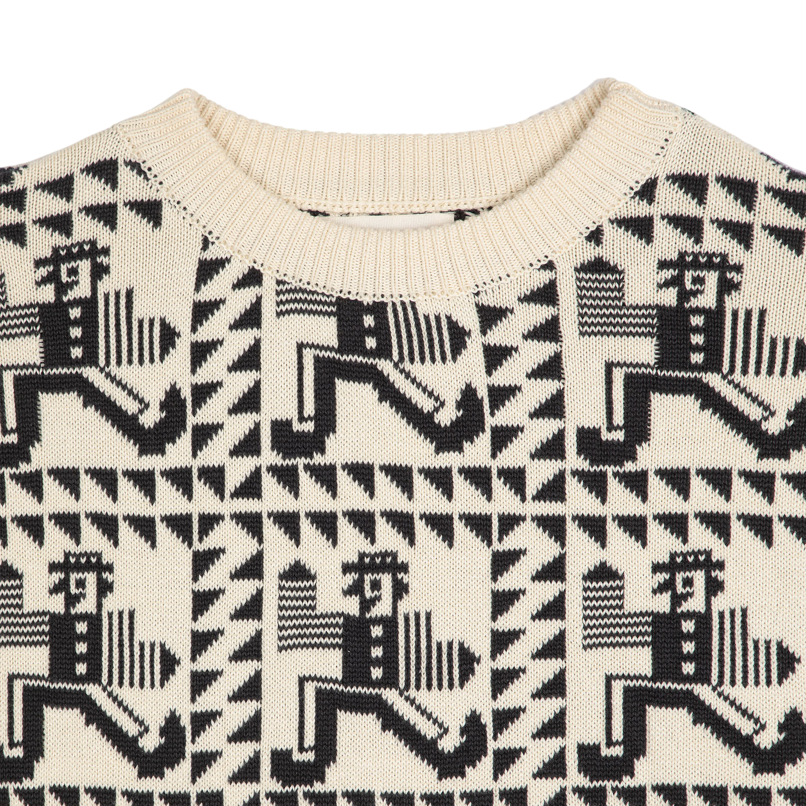 Adult Strickpullover Mr Pencil Jacquard Offwhite