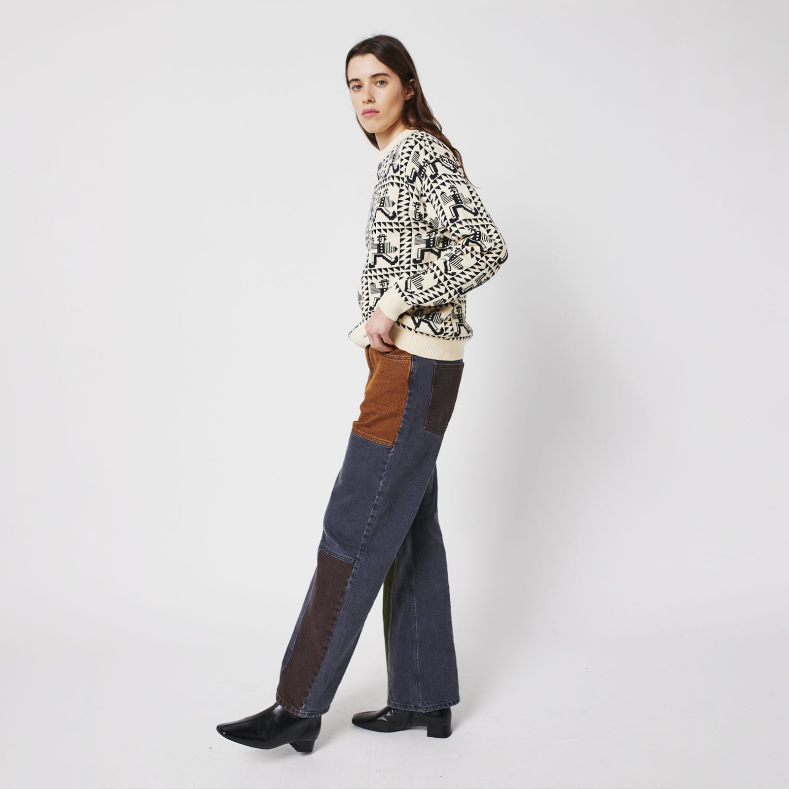 Adult Strickpullover Mr Pencil Jacquard Offwhite