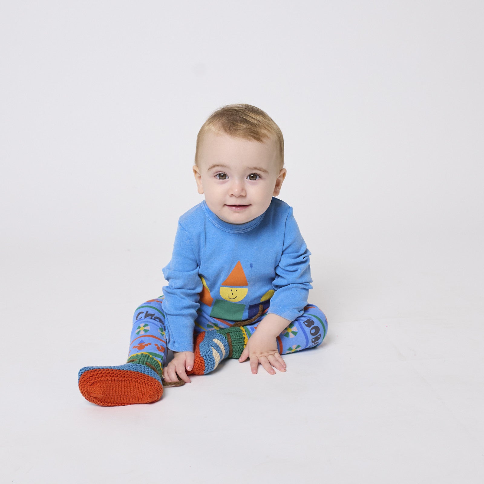 Tee shirt manches longues bébé Wooden Toy Light Blue