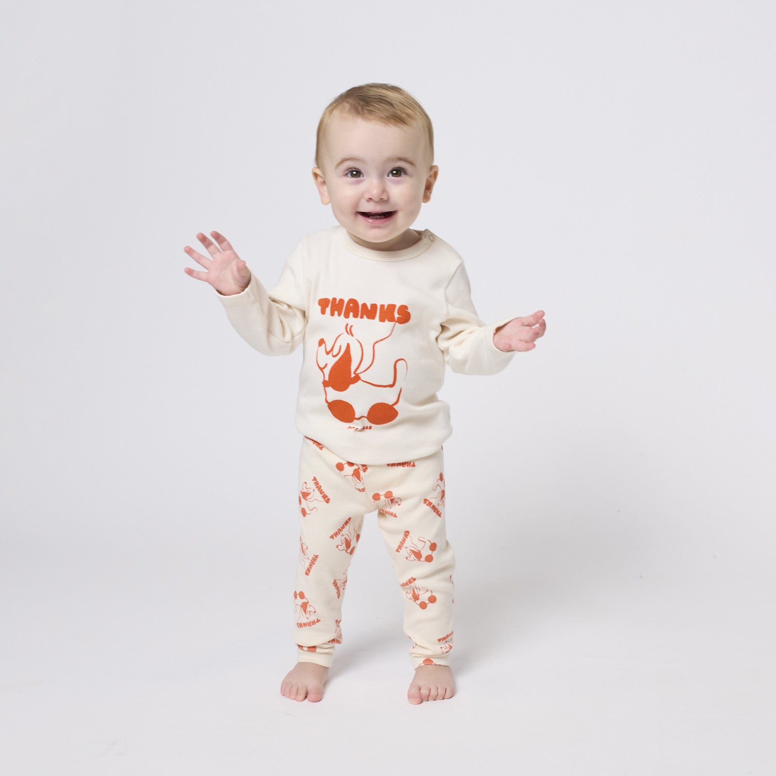 Leggings bébé Rolling Dog blanc cassé