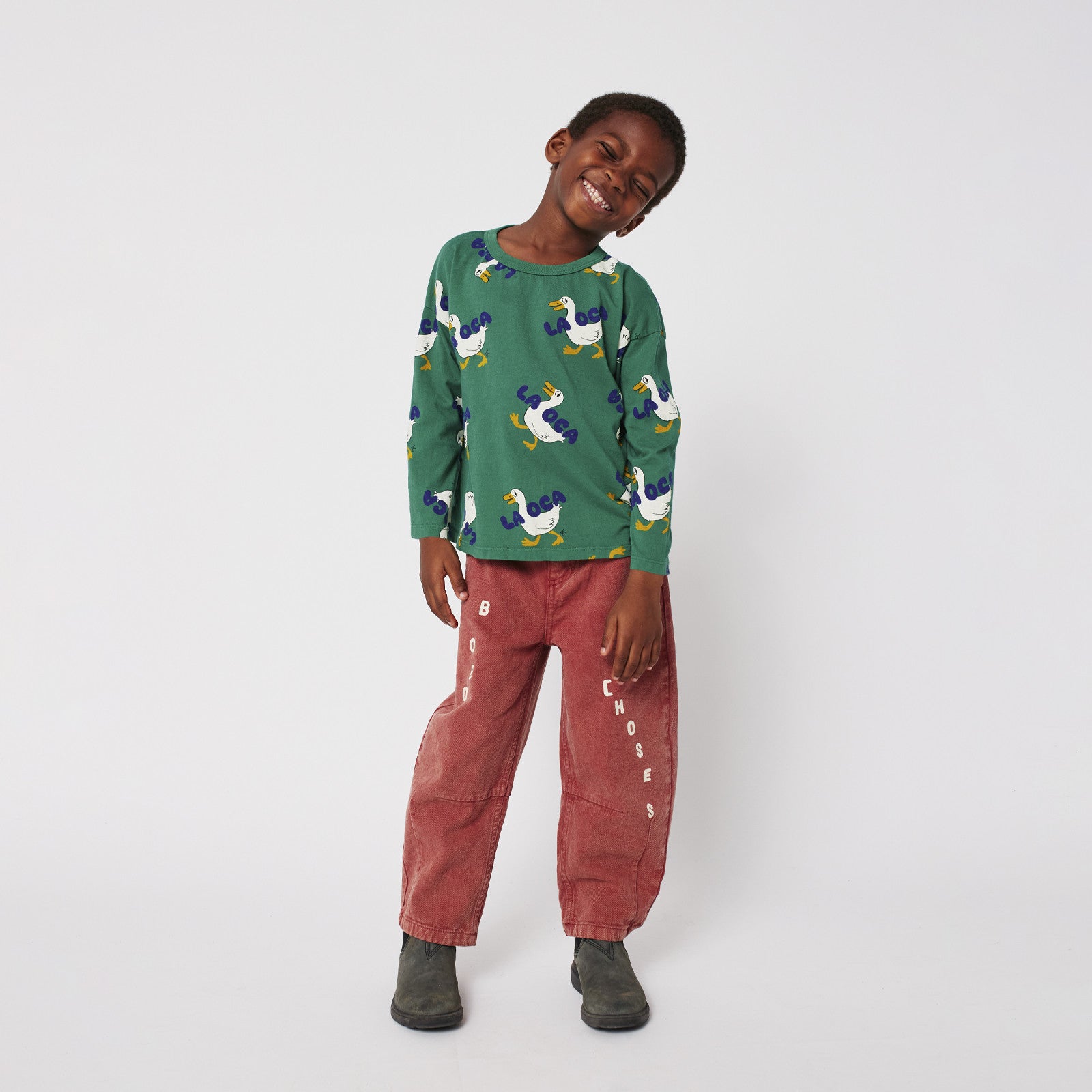 Long sleeve shirt La Oca All Over Green