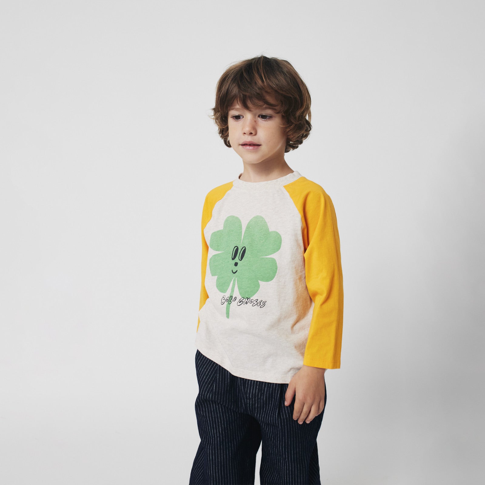 T-shirt à manches longues Lucky Clover Ranglan Yellow