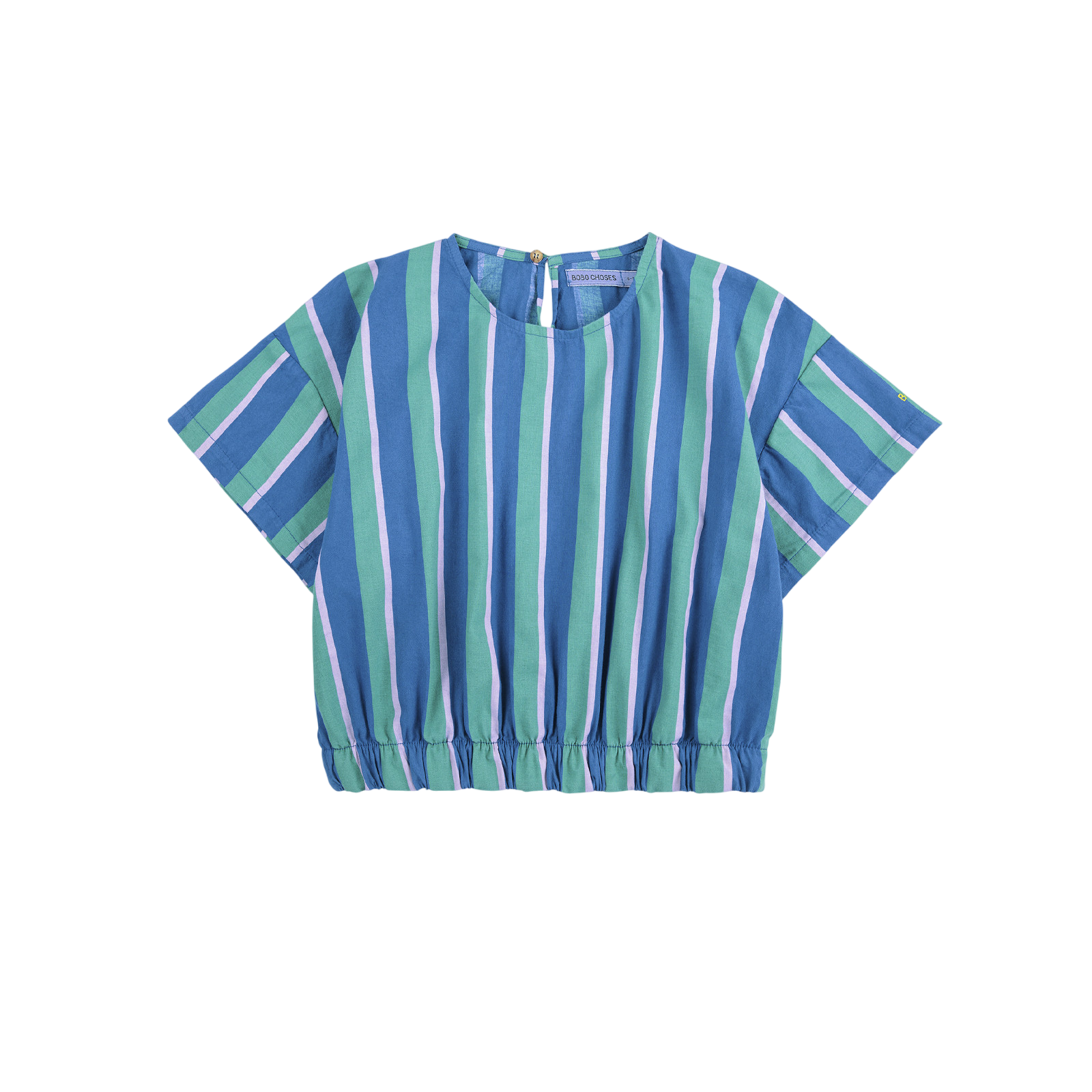T-Shirt Striped Crop Blue
