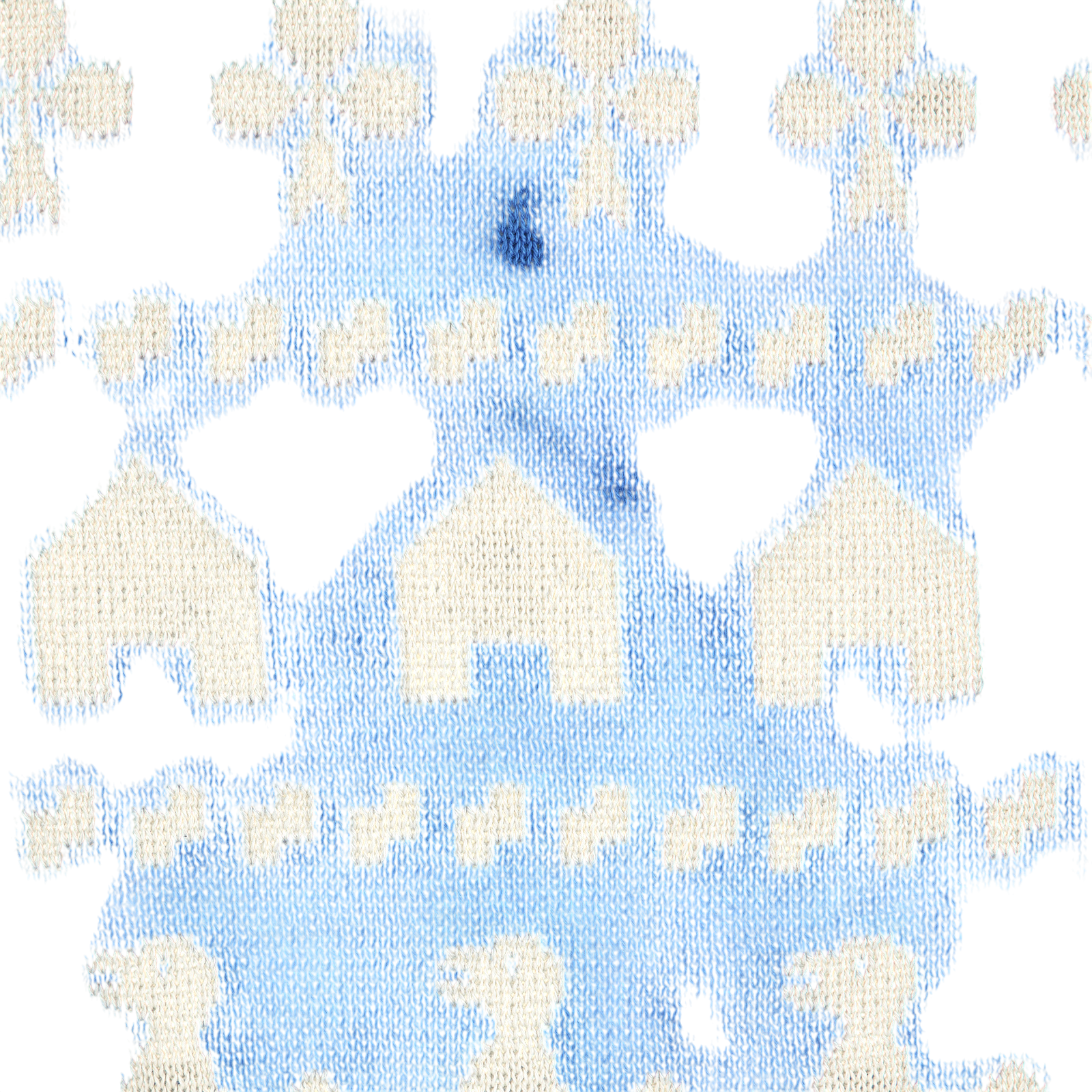 Pull Ferme Jacquard Bleu