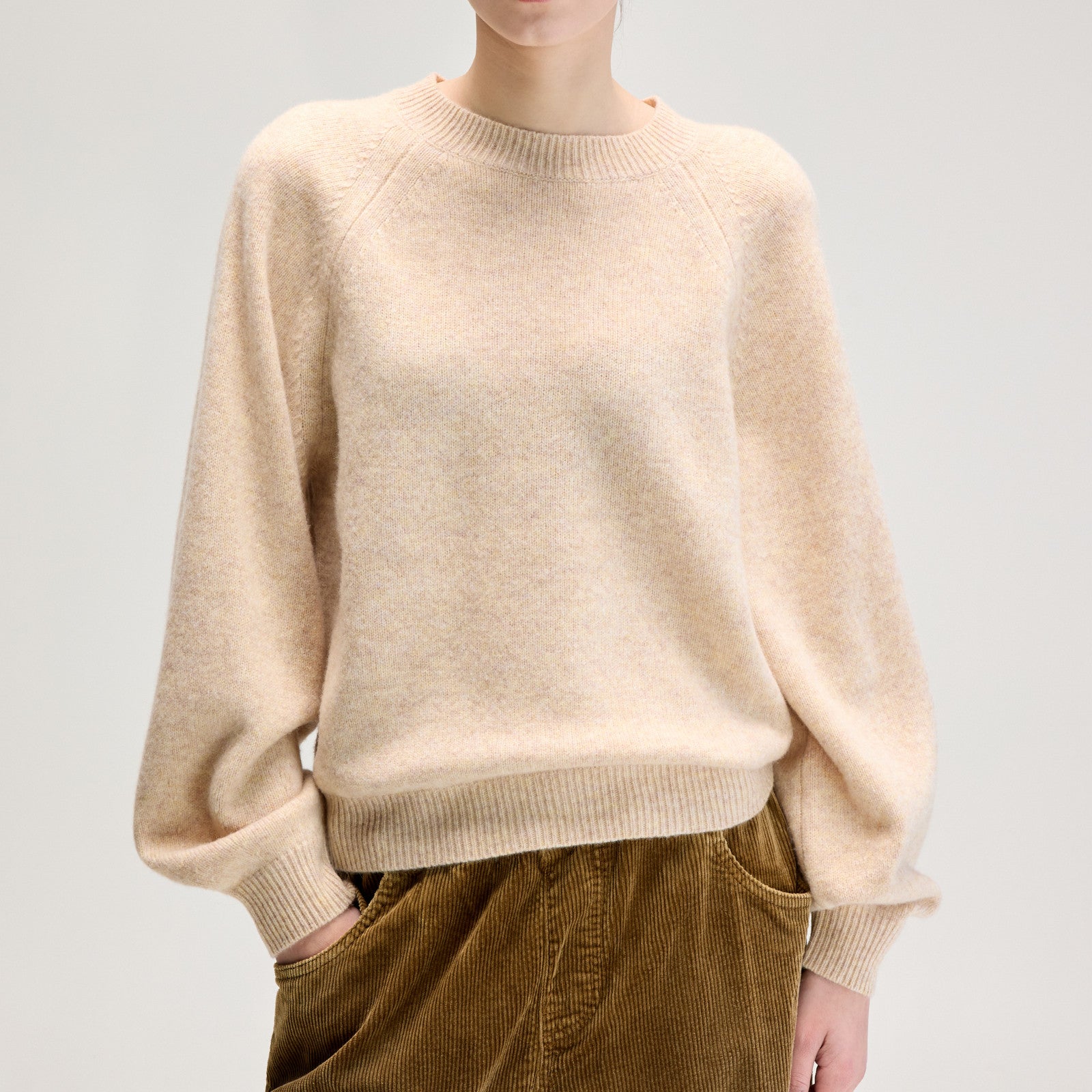 Pull en maille Ameka Beige Melange