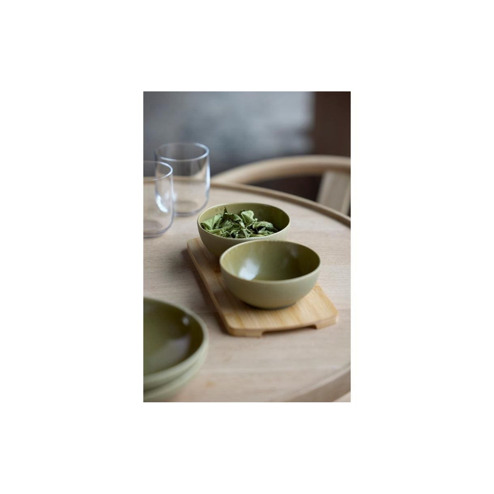 Villa Collection Plateau en bambou avec 2 coupelles Shoku Vert