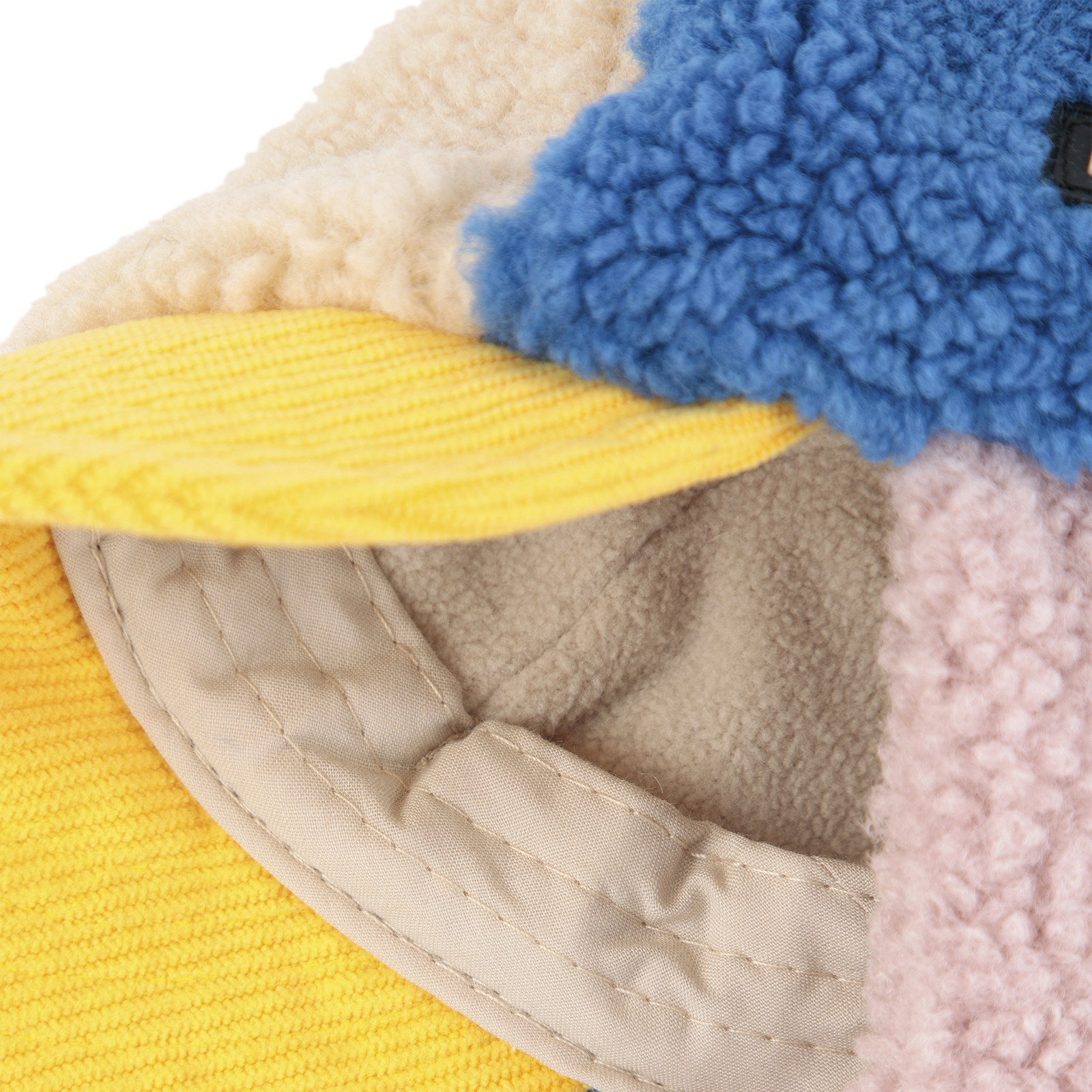 Baby Bobo Choses Color Block Sheepskin Chapka Red