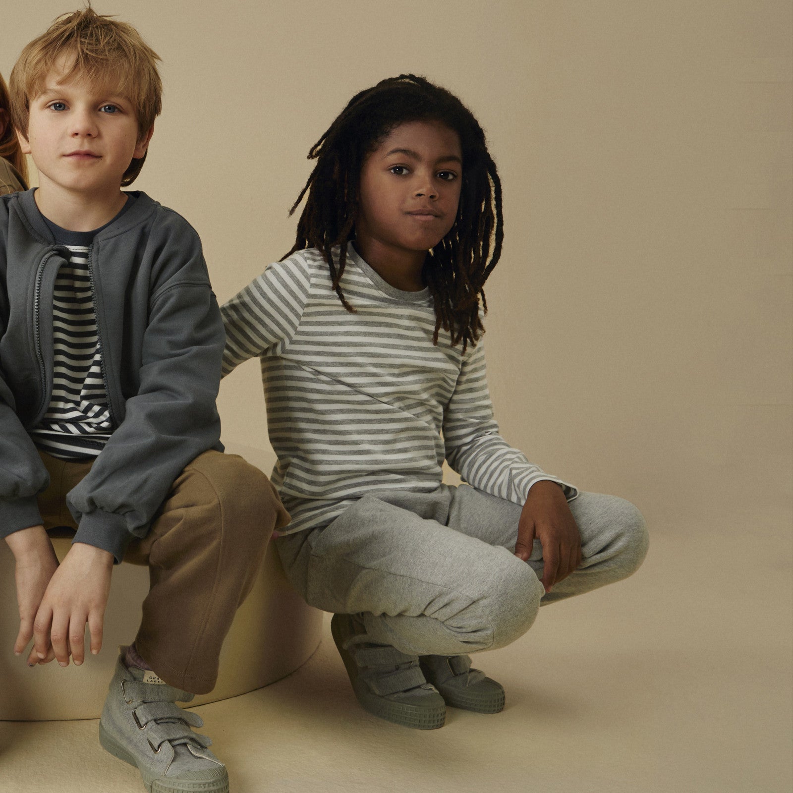 Langarmshirt New Fit Grey Melange Cream