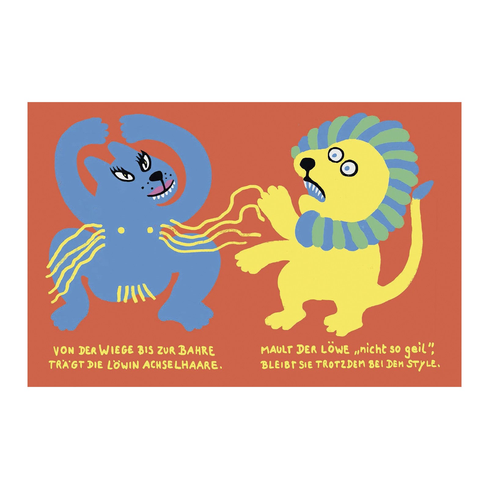 The rooster constantly explains to the hen how to lay eggs