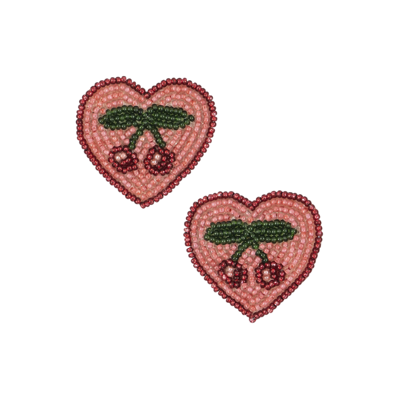 Hair clips set of 2 Heart Cherry