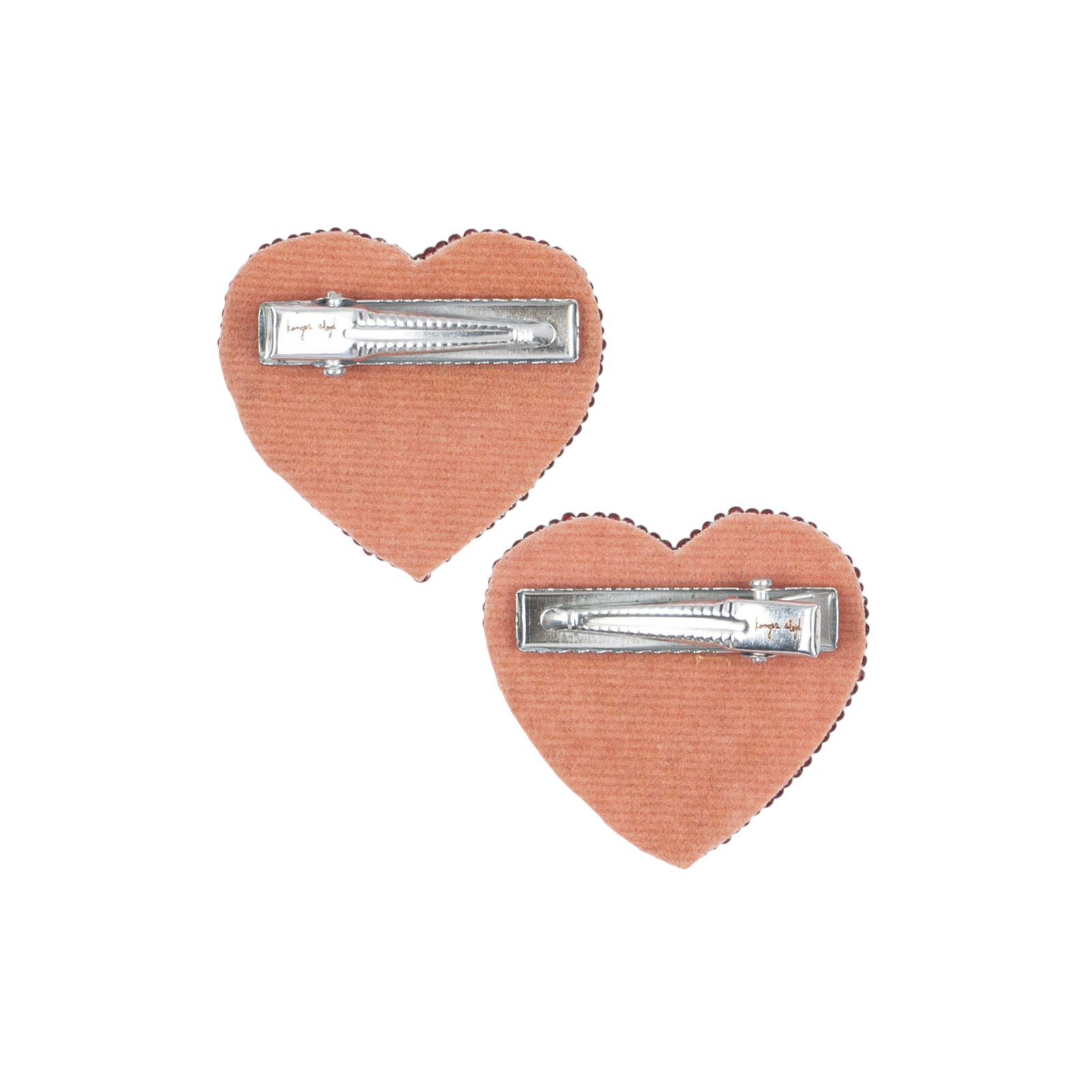 Hair clips set of 2 Heart Cherry