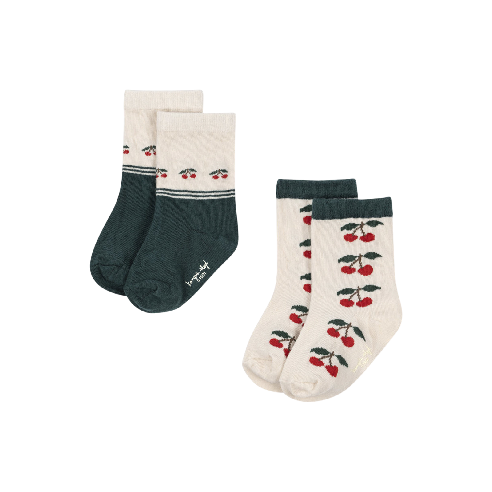 Socks set of 2 jacquard cherry mix
