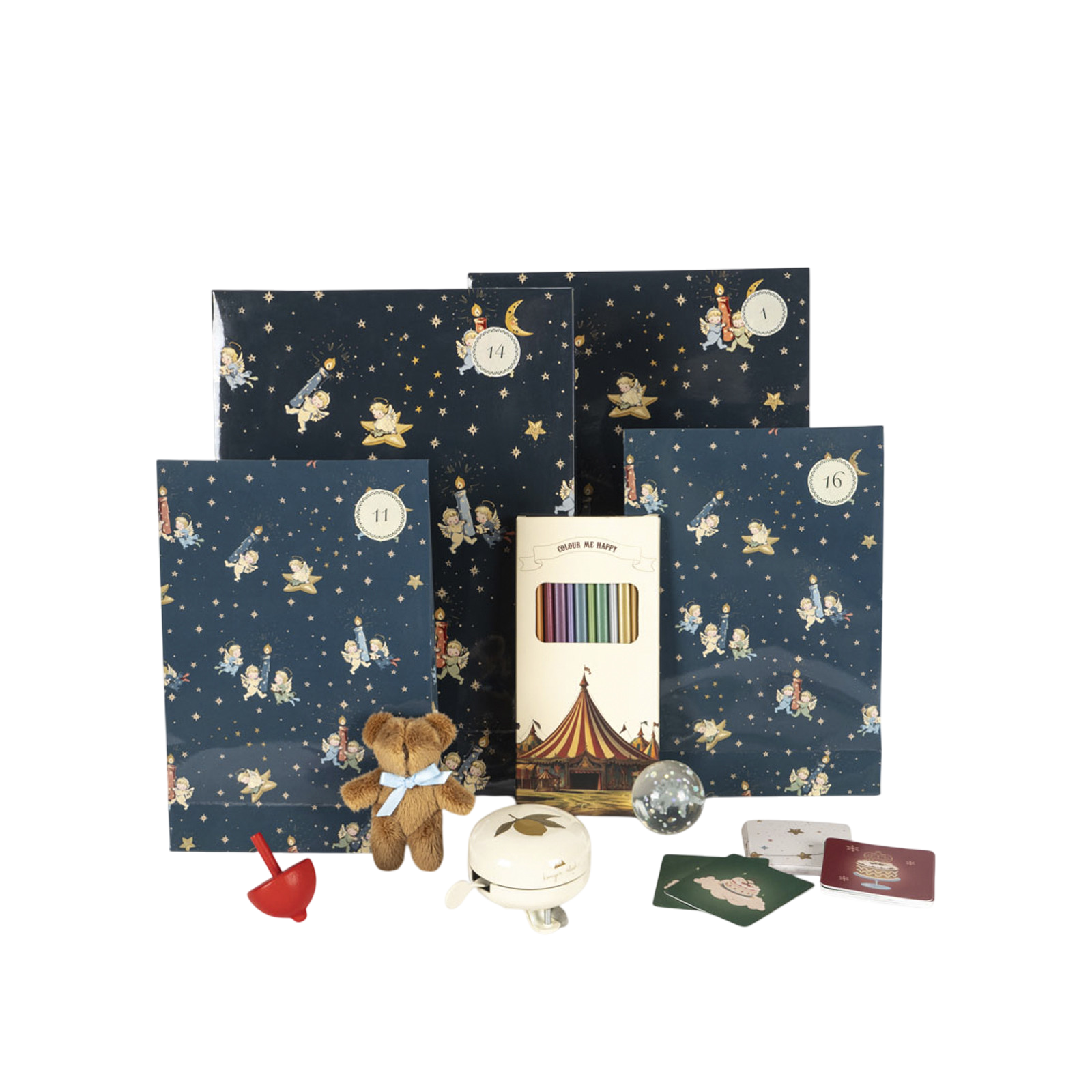 Advent calendar filled with 24 gifts Blue