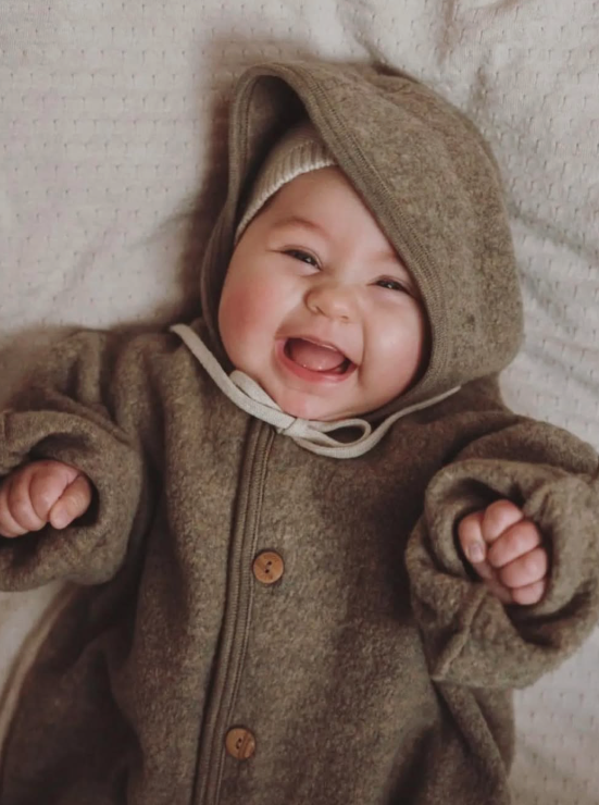 Engel Baby Overall Merinowolle Hellgrau Melange