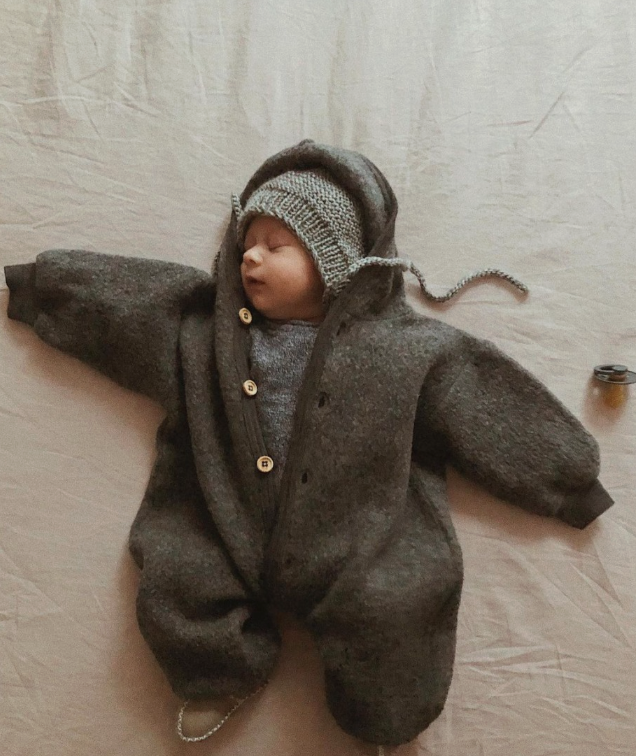 Engel Baby Overall Merinowolle Hellgrau Melange