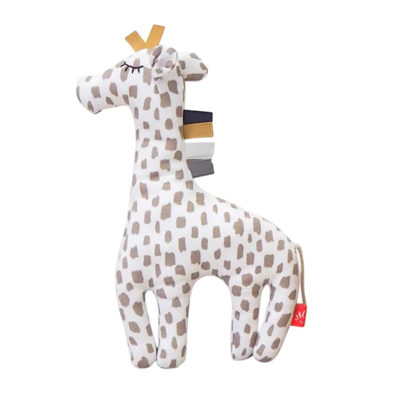 Grasping toy giraffe dots