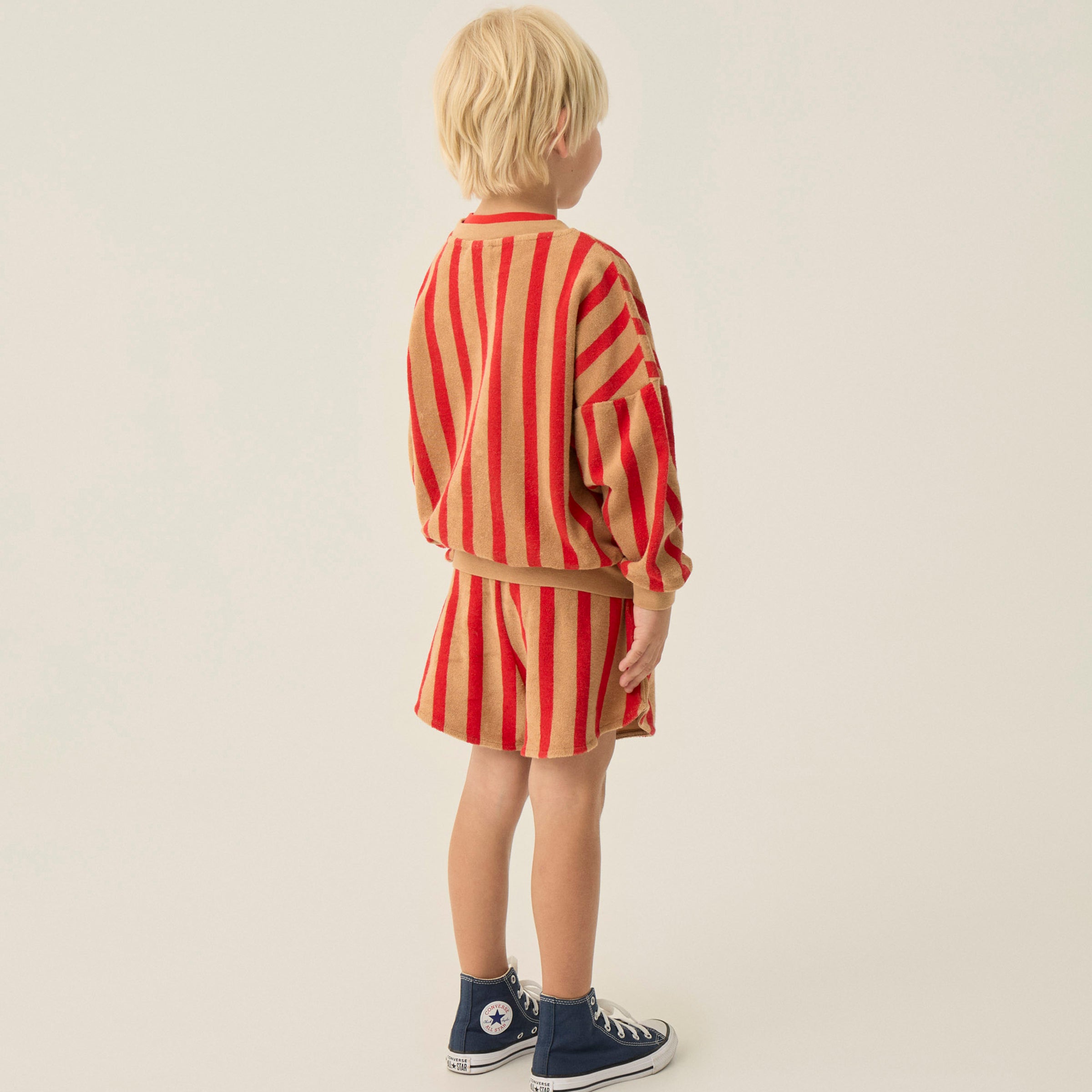 Shorts Red Stripes Camel