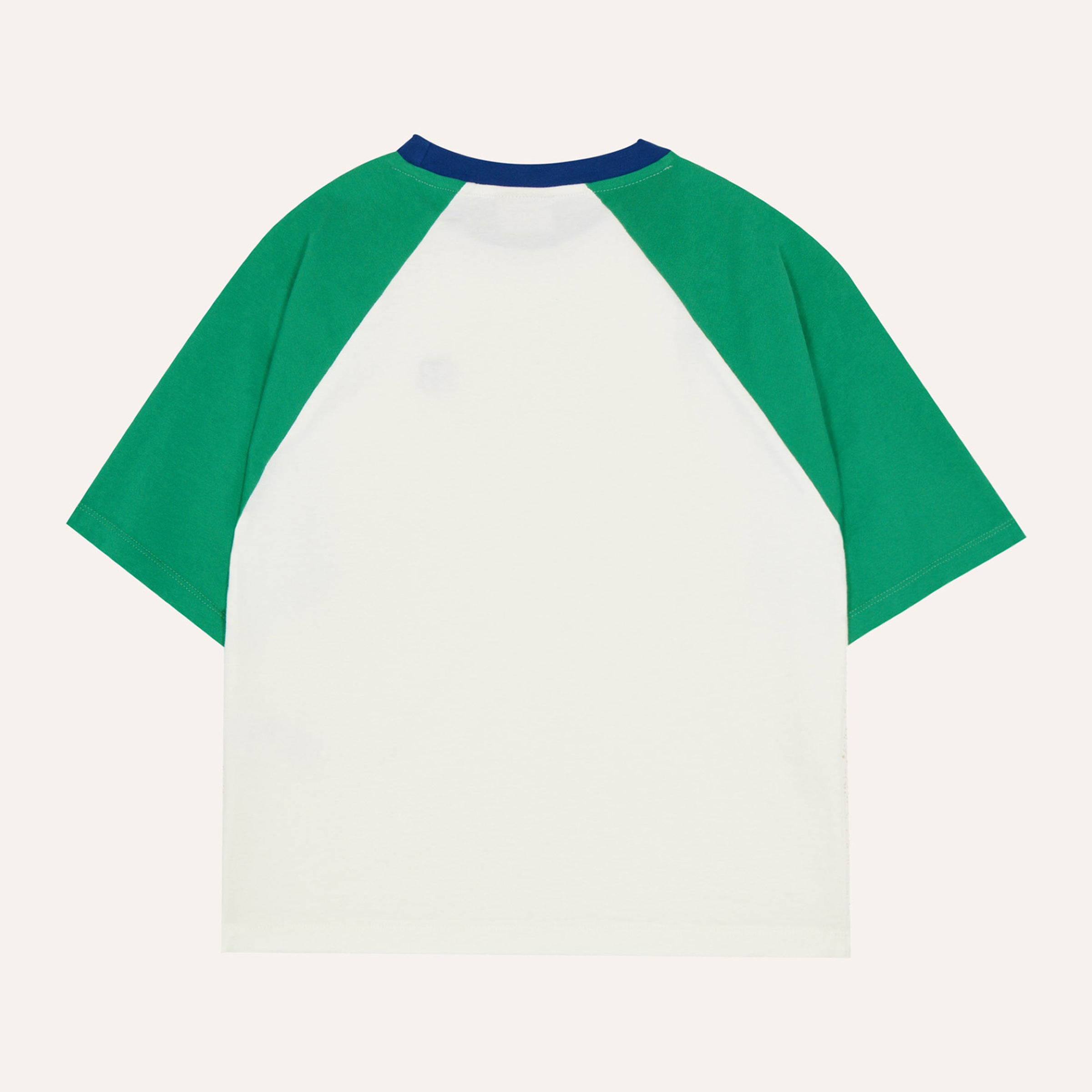 T-shirt Color Block Green Ecru