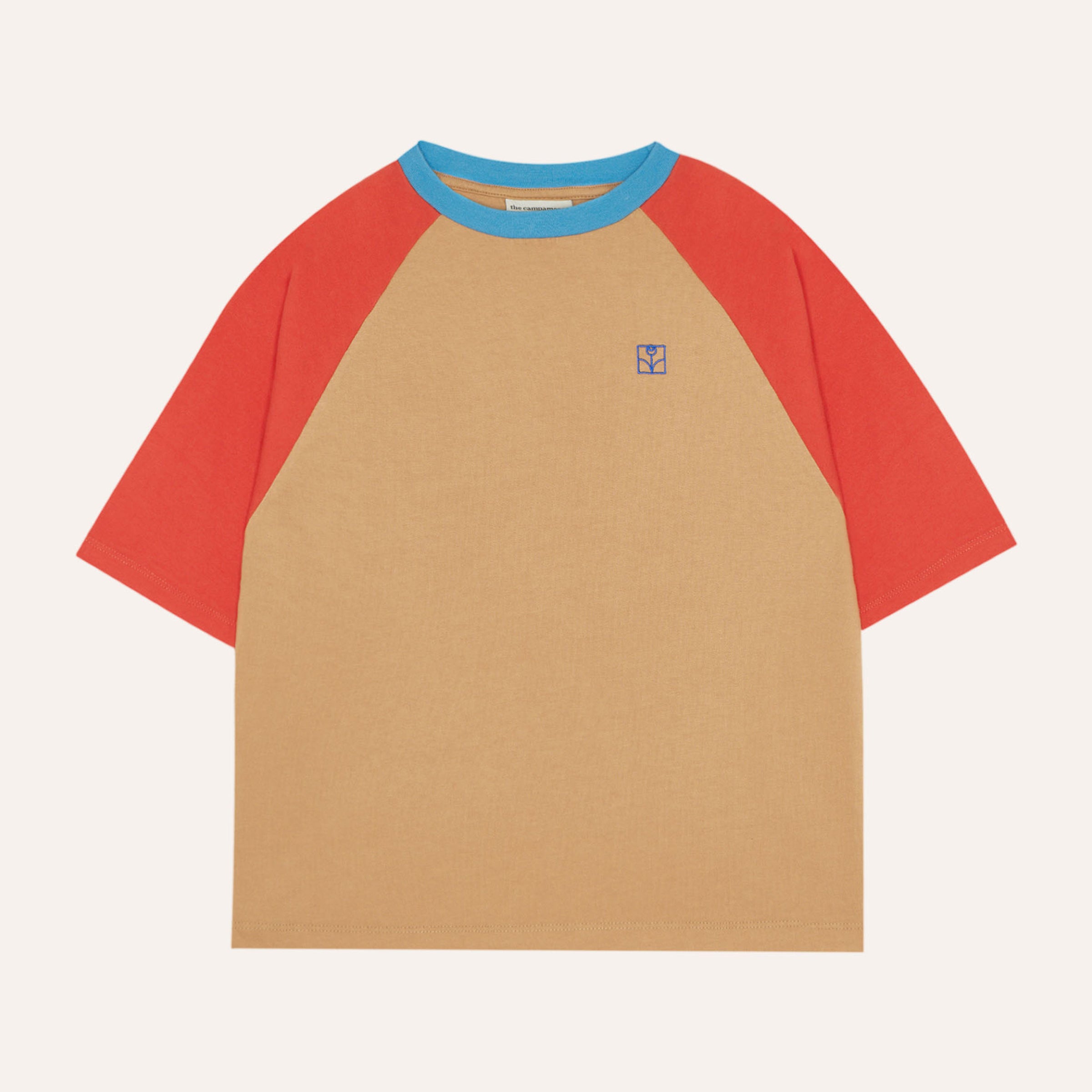 T-Shirt Color Block Red Camel
