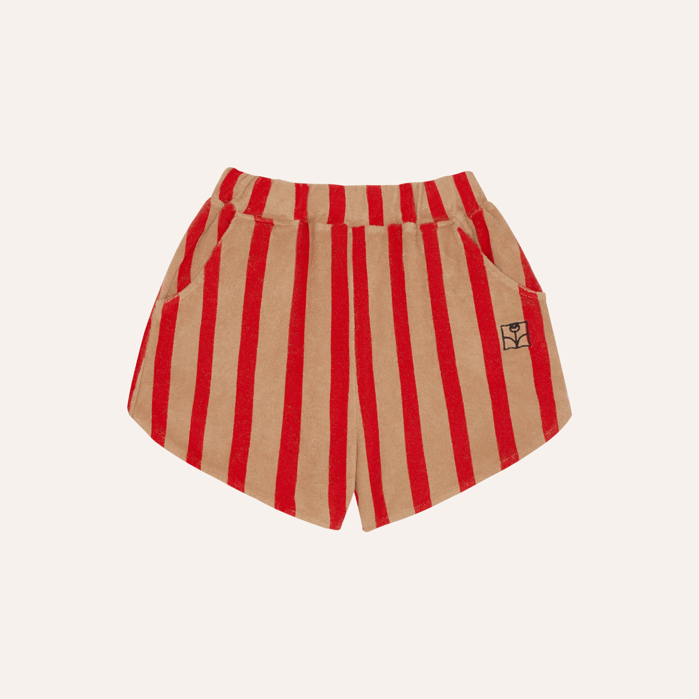 Shorts Red Stripes Camel