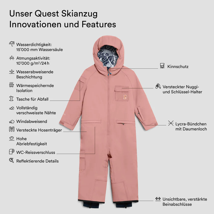 Quest Dark rose ski suit