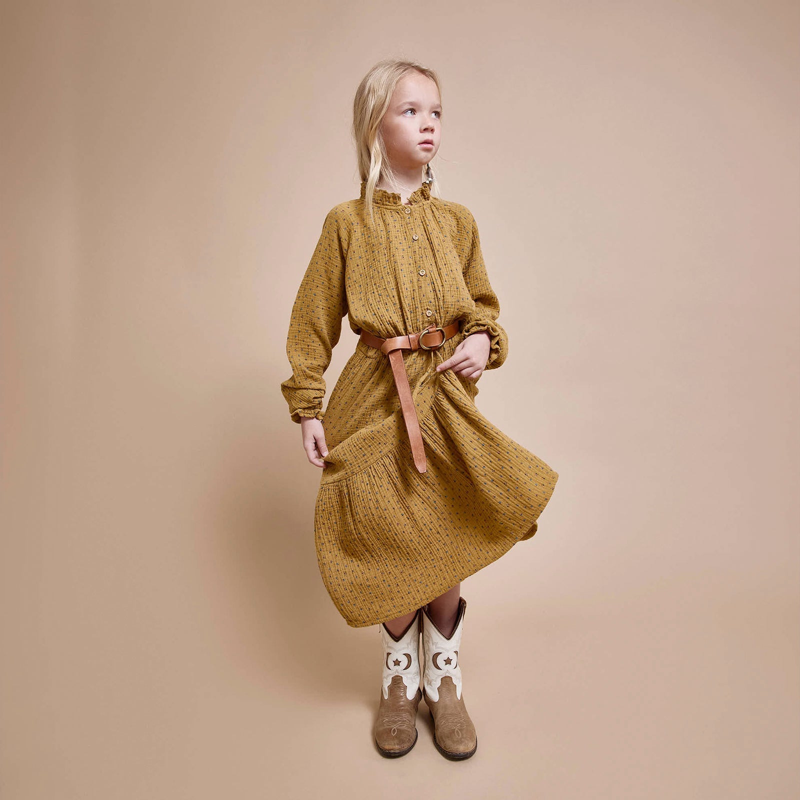 Kleid Fall Maxi Ocre