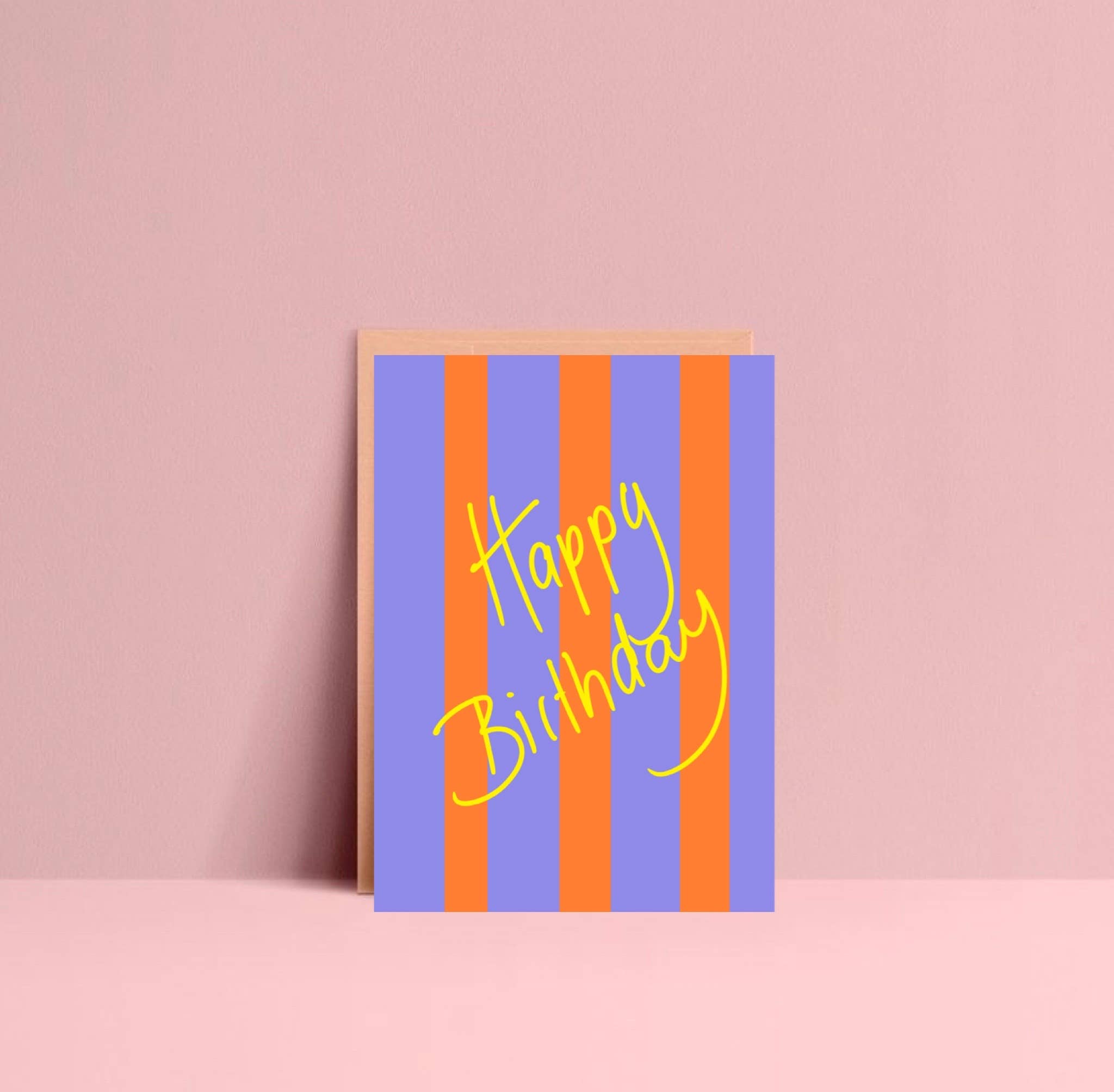 Postkarte Happy Birthday Stripes