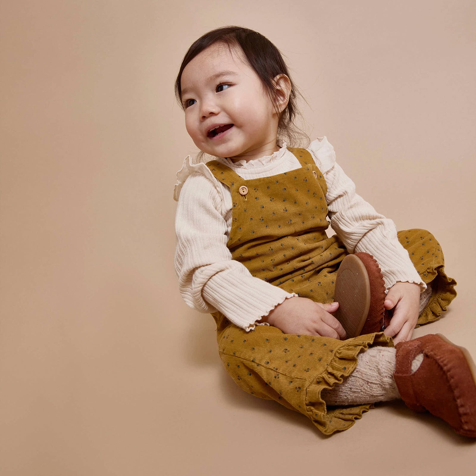 Salopette bébé automne Ocre