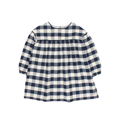 Gingham Navy Dress