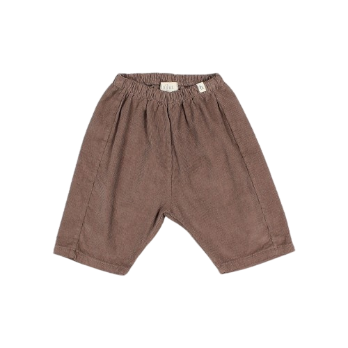 Pantalon bébé velours doux taupe