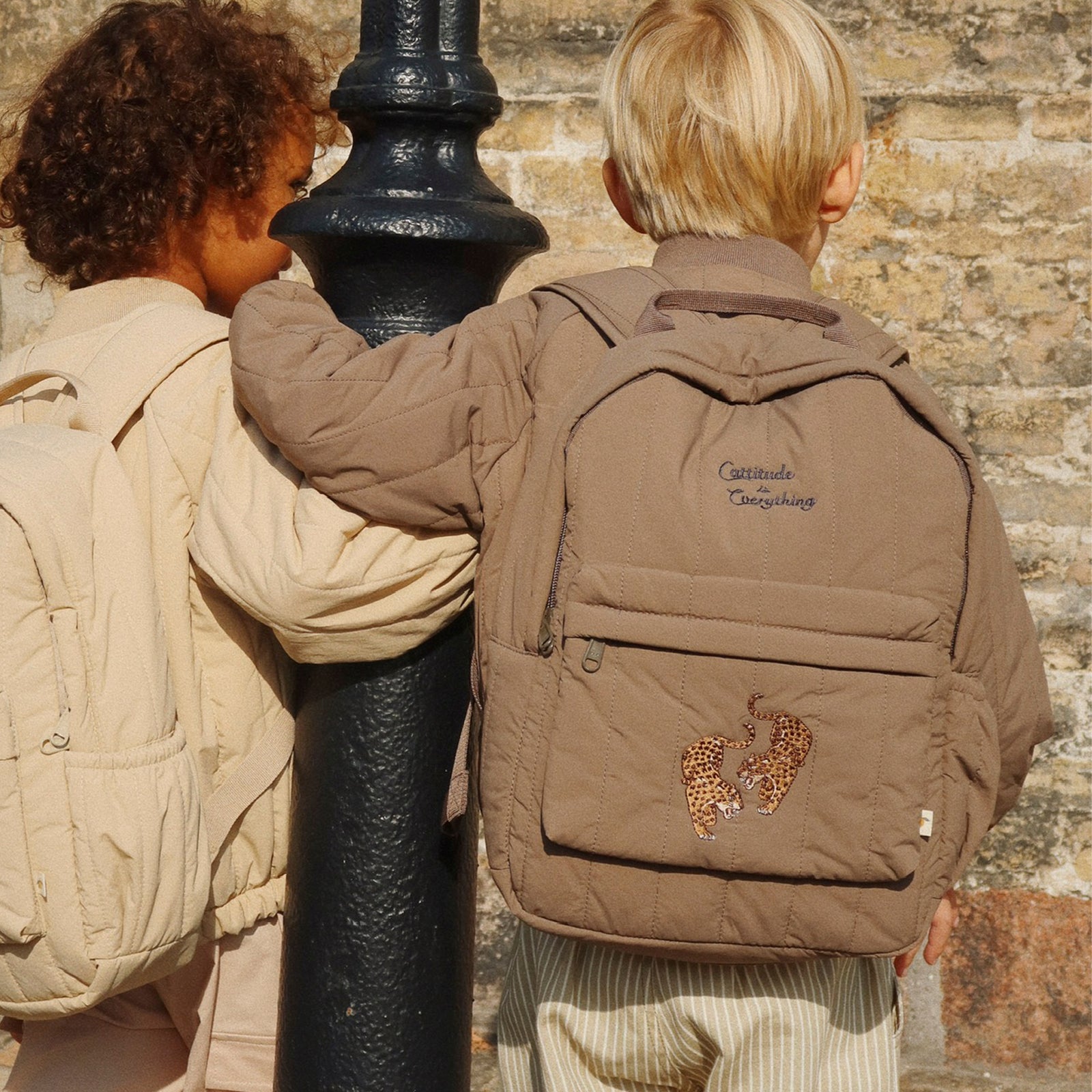 Sac à dos scolaire Juno Quilted Midi Walnut