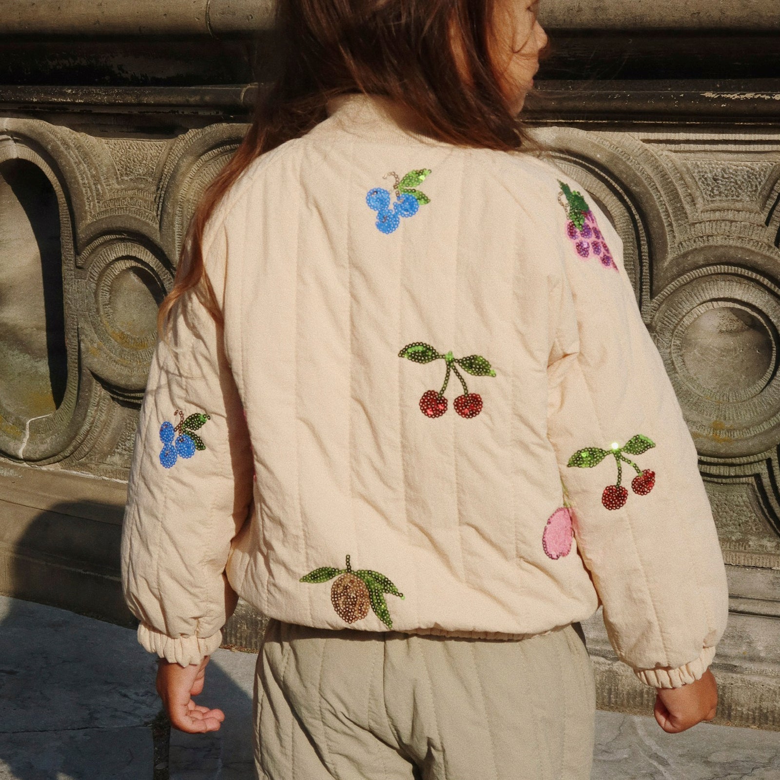 Juno Sequin Frappé bomber jacket