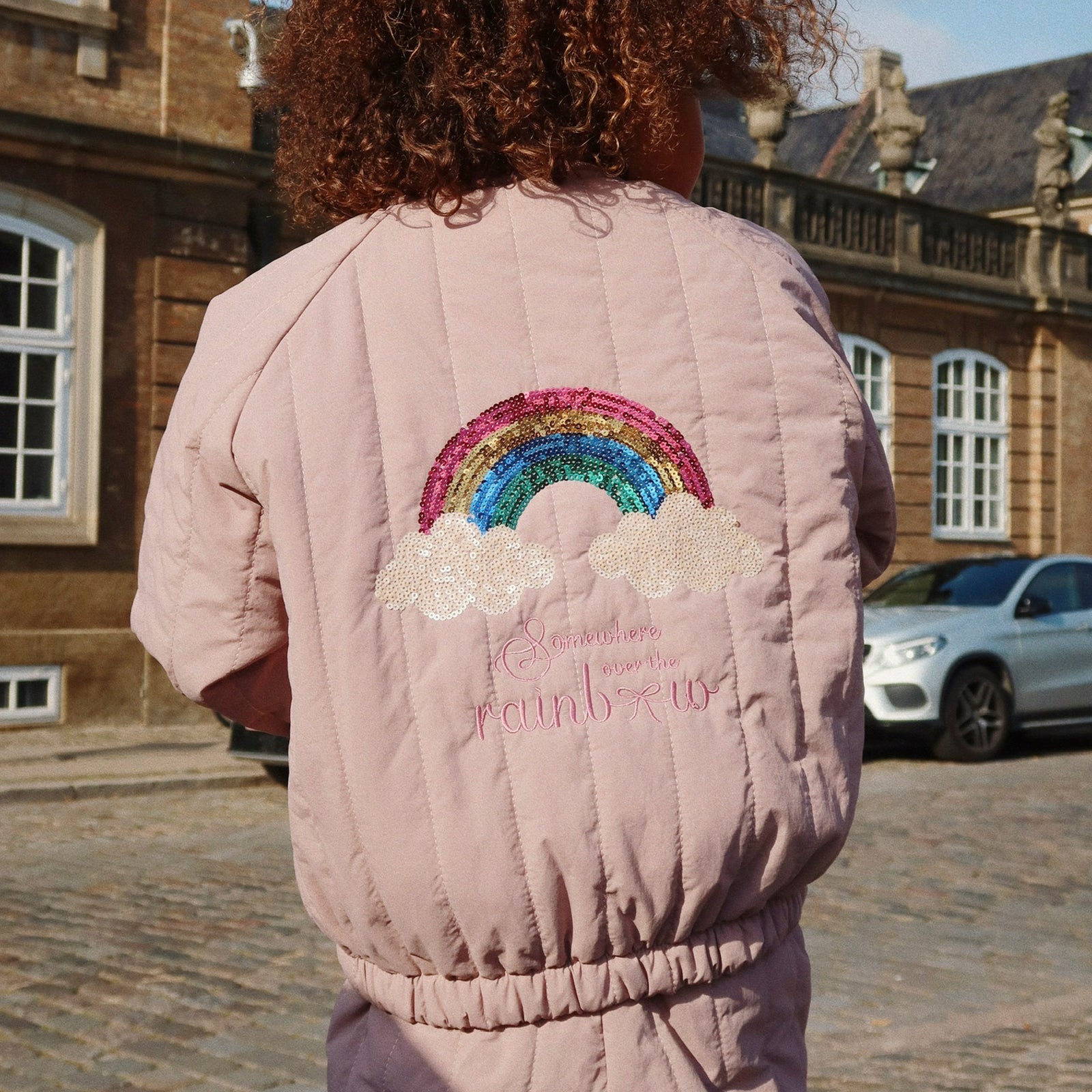 Juno Sequin Bomber Jacket Twilight Mauve