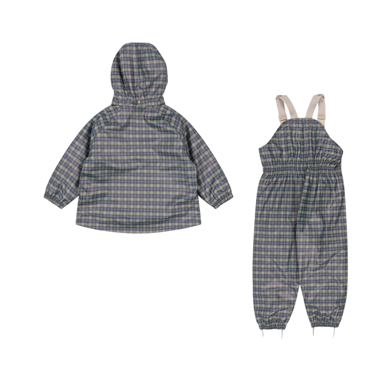 Rain set Palm Laurel Blue Check