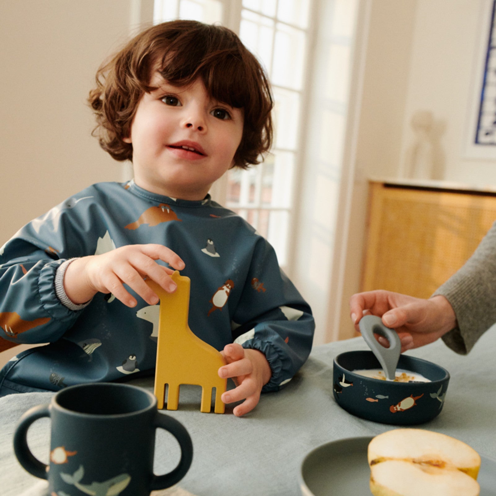 Baby sleeve bib Merle Printed Arctic Sea Ocean View