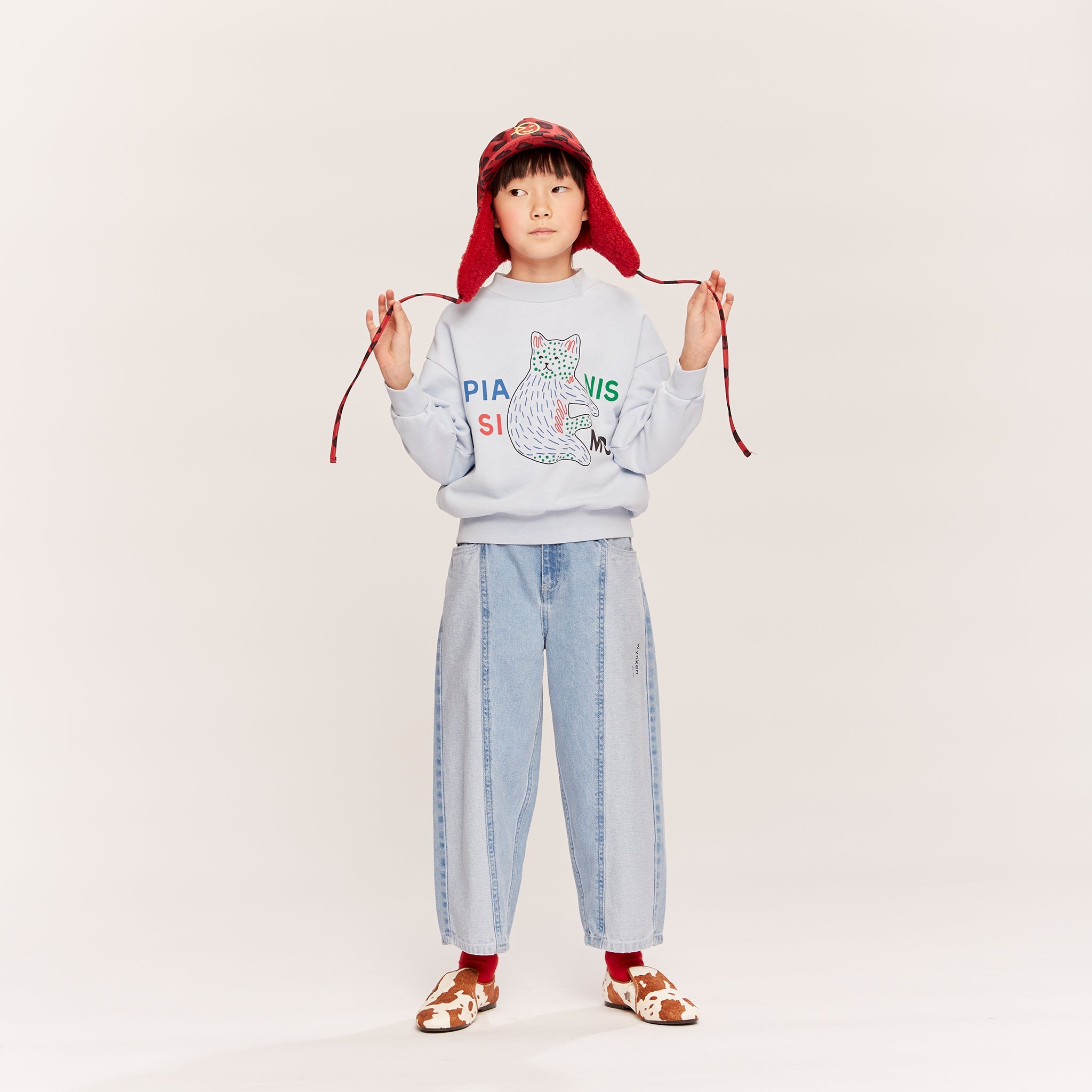 Jeans Panel Mid Wash Pale Bleach Denim