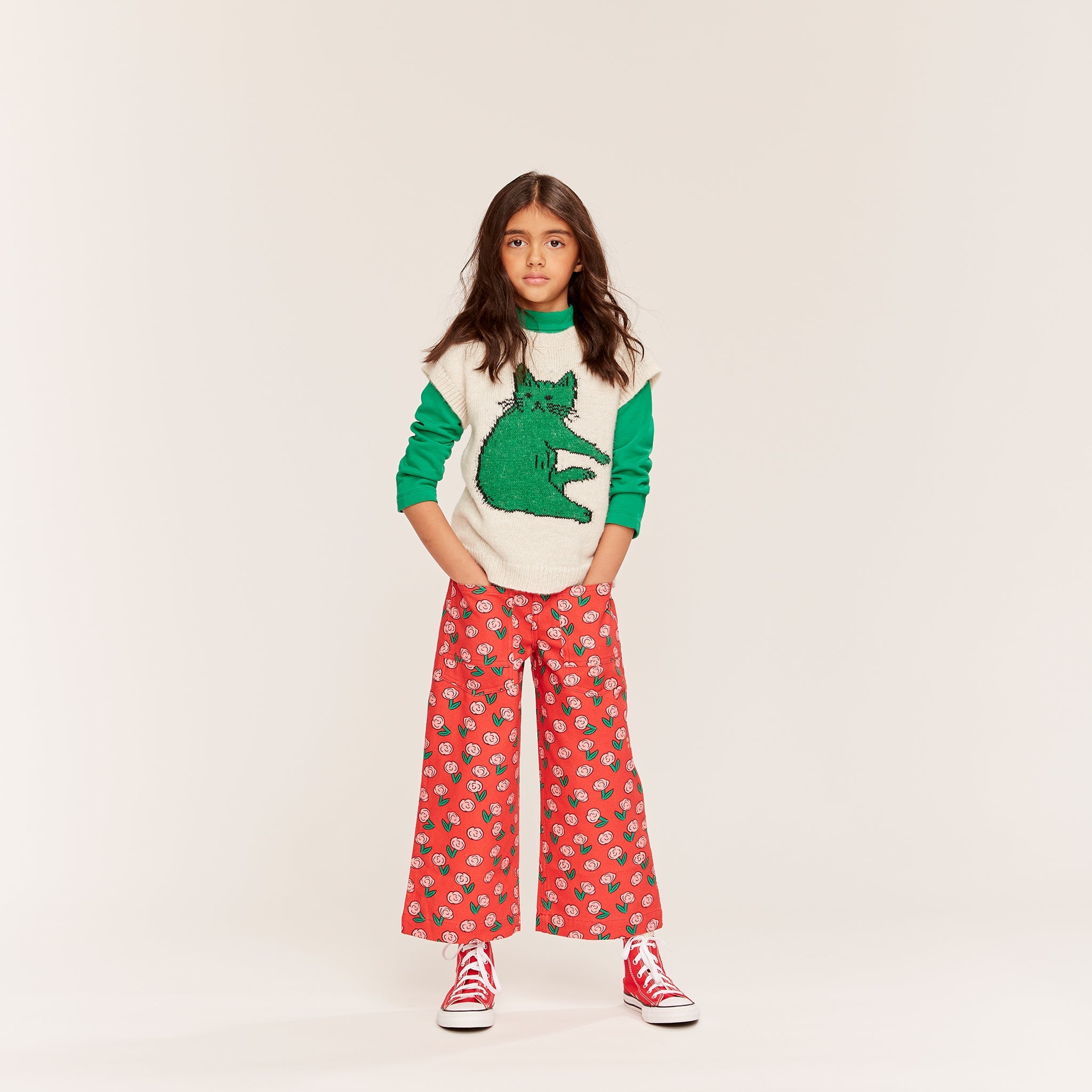 Paws Ecru Bright Green vest