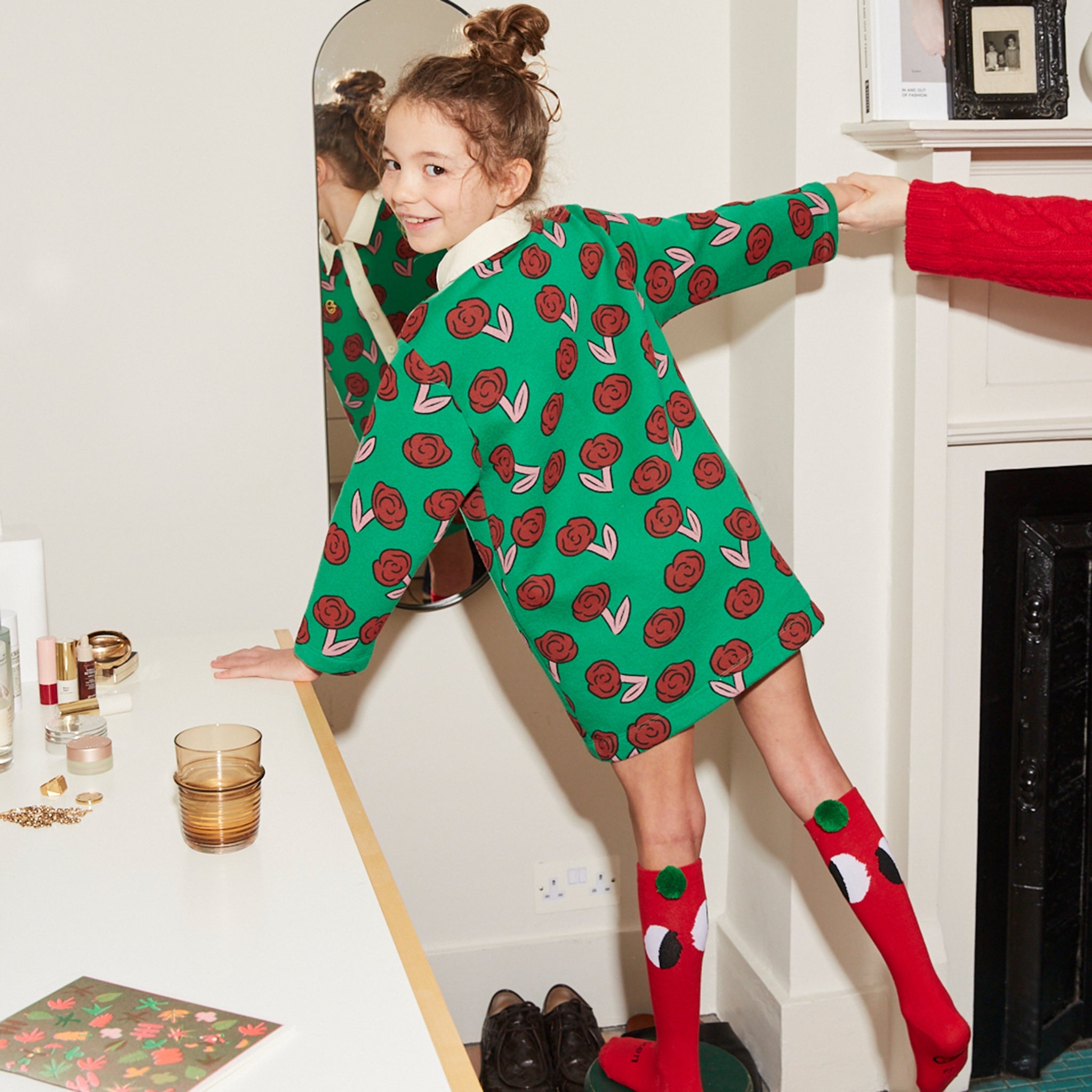 Socken Pom Pom Sock Ladybird Red