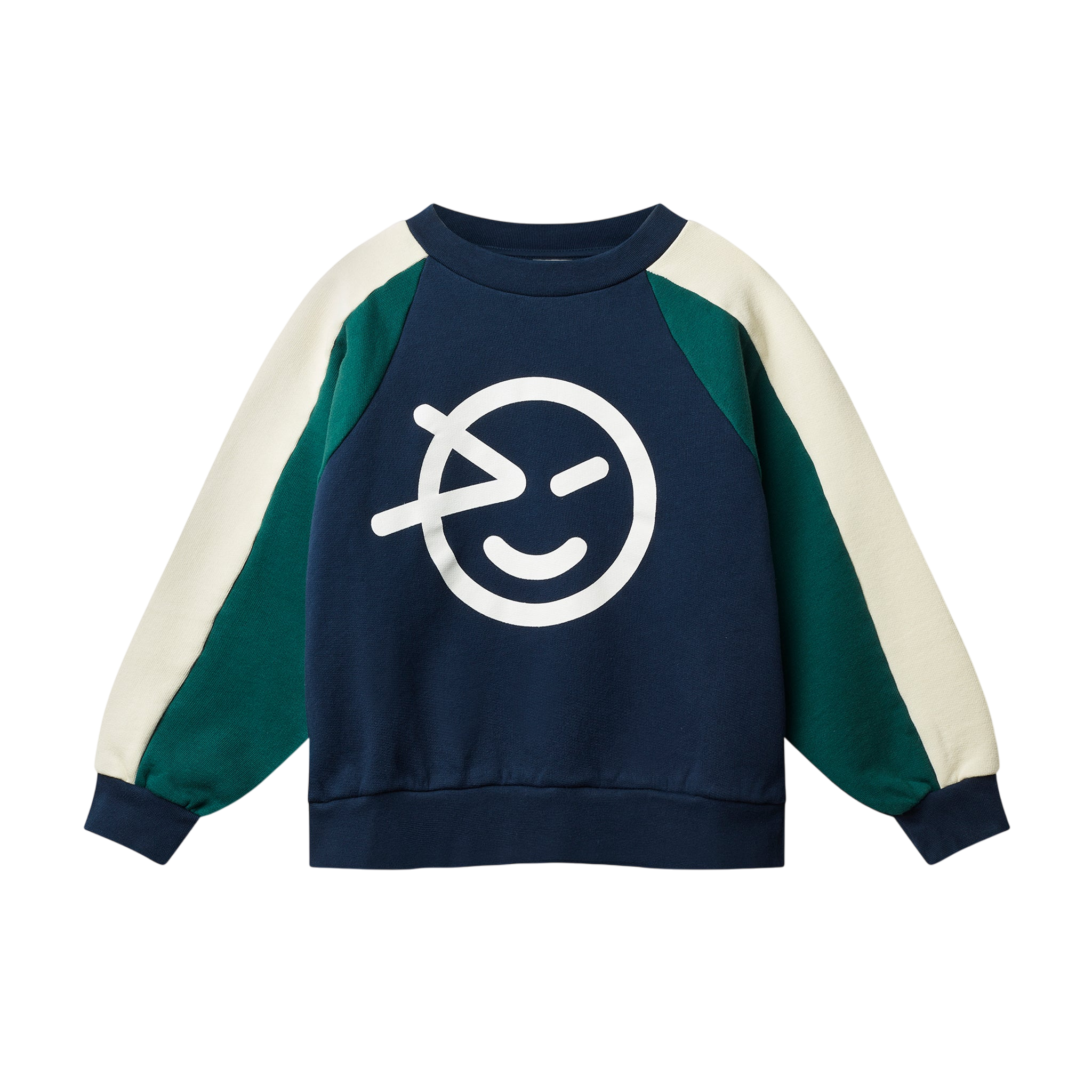 Sweat-shirt Wynk Panel Navy Green Cream