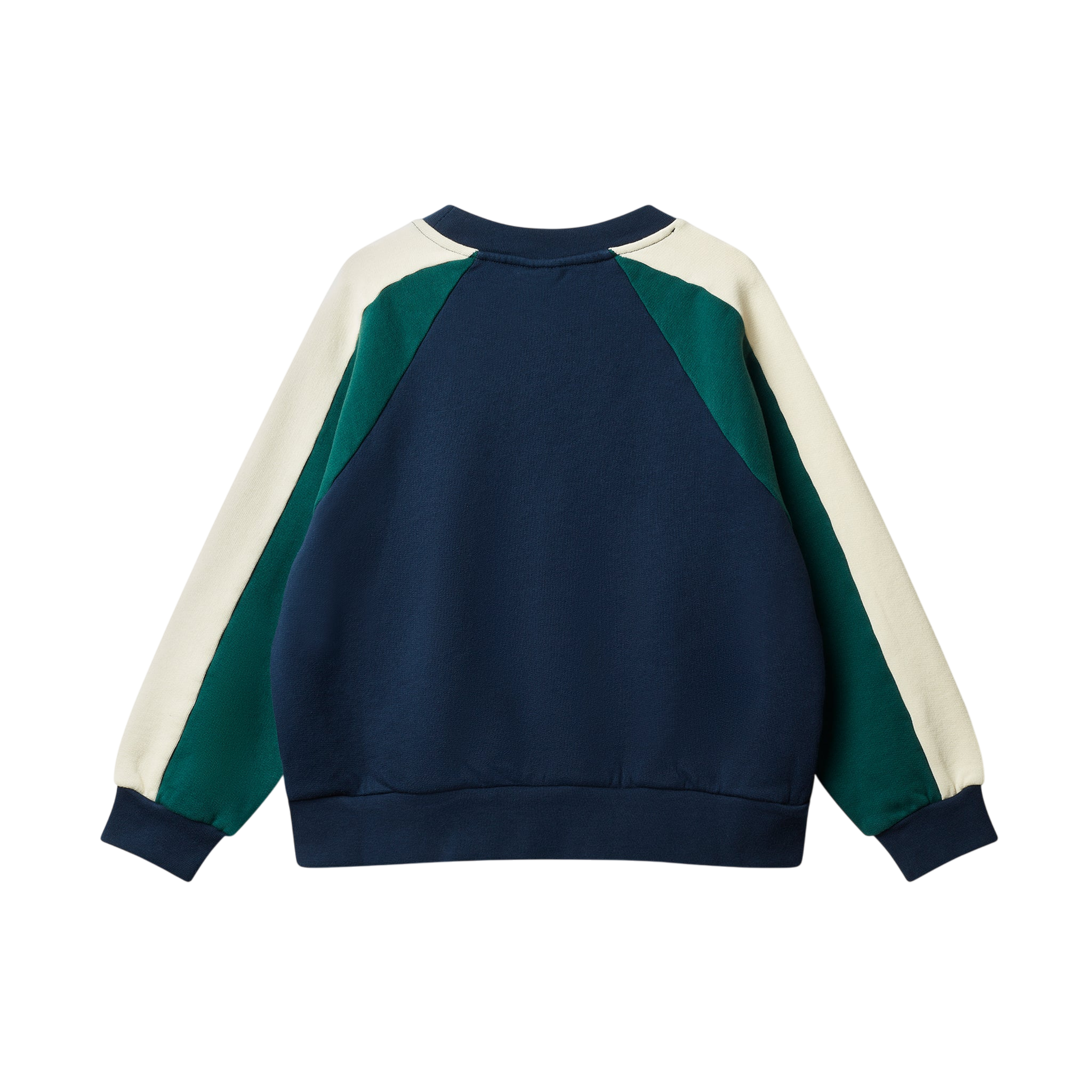 Sweatshirt Wynk Panel Navy Green Cream