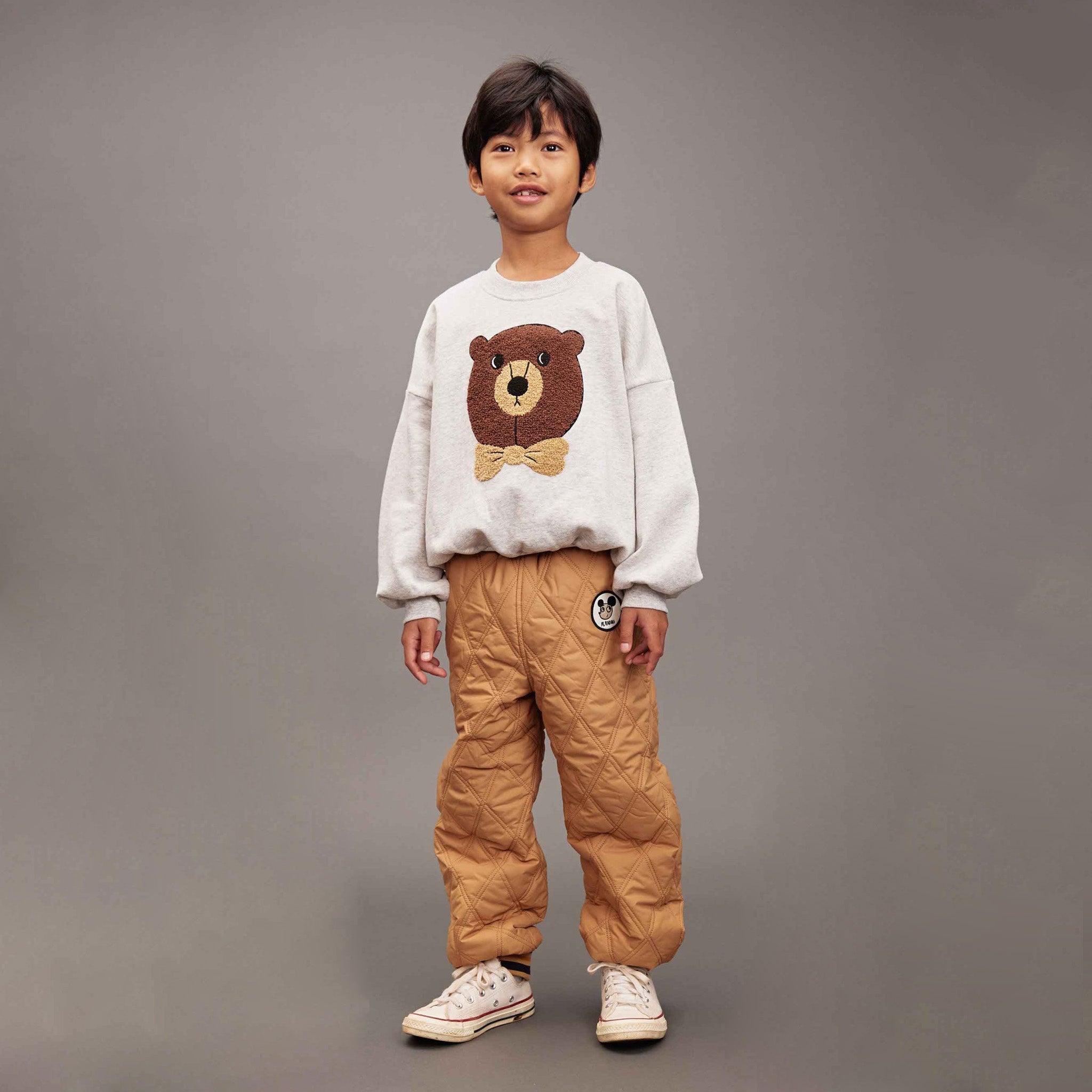 Sweatshirt Bear Chenille Gray Melange