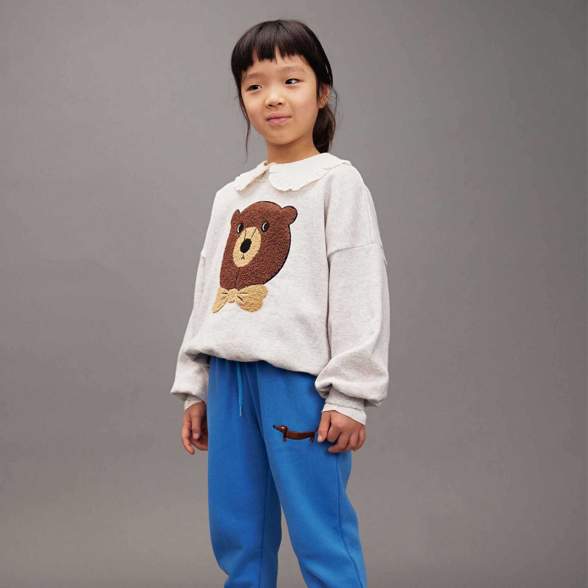 Sweatshirt Bear Chenille Gray Melange