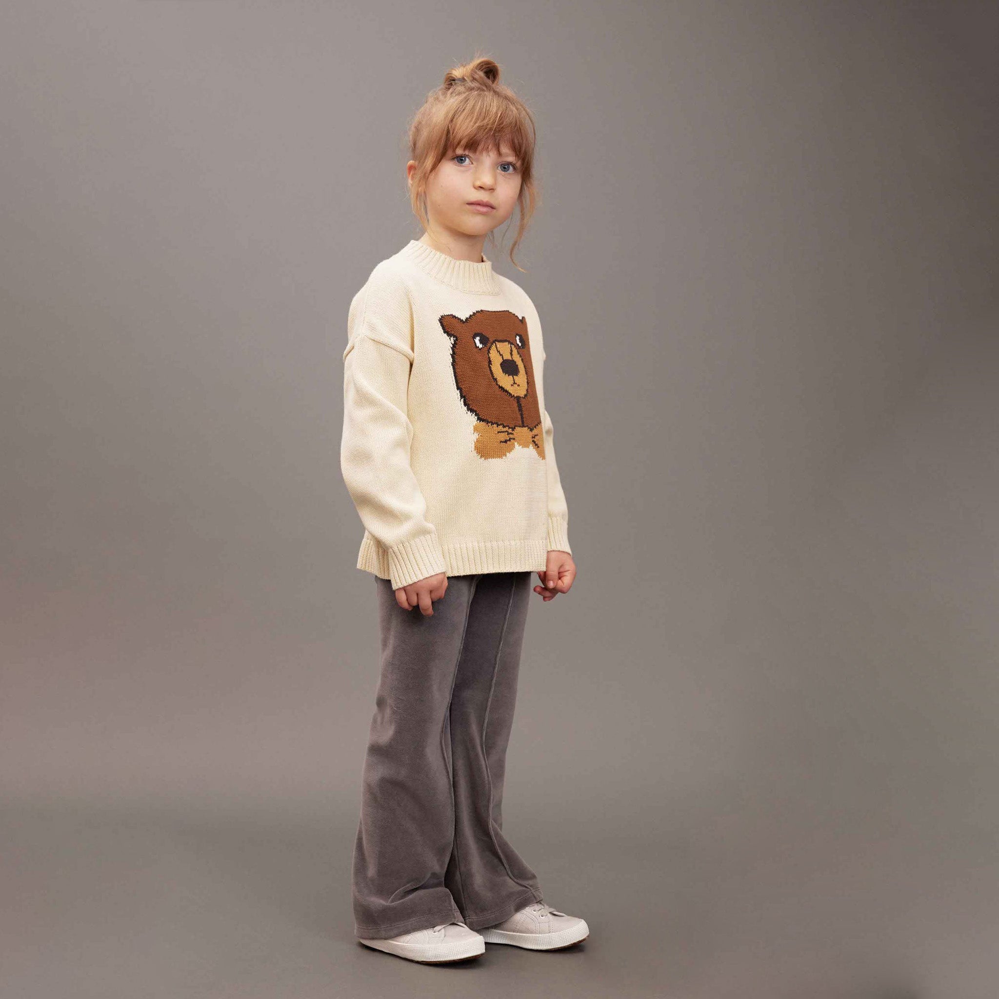 Strickpullover Bear Intarsia Offwhite