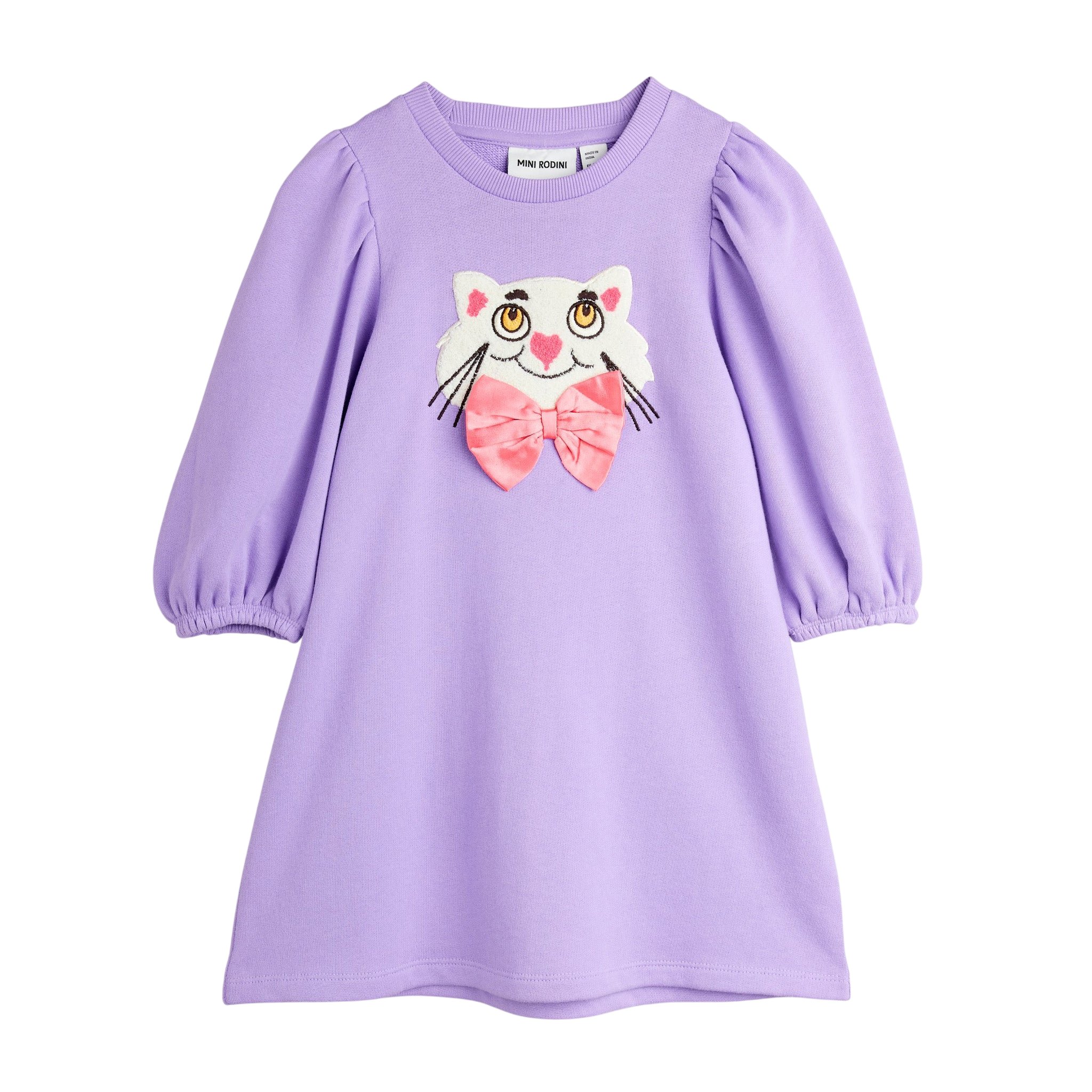 Kleid Cat With Bowtie Chenille Purple