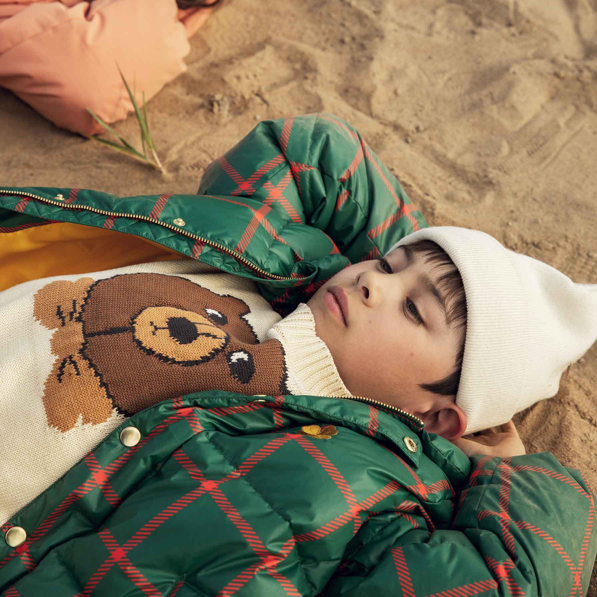 Strickpullover Bear Intarsia Offwhite