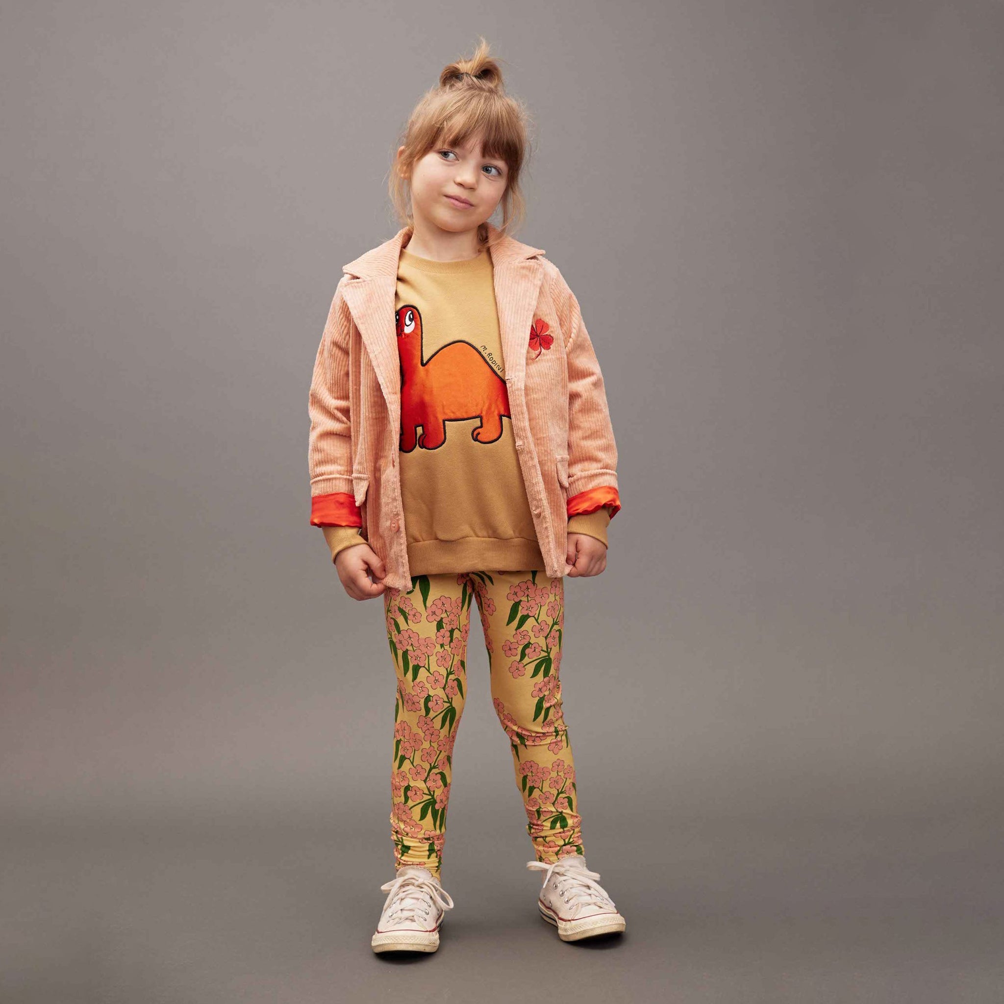 Sweatshirt Red Dino Beige